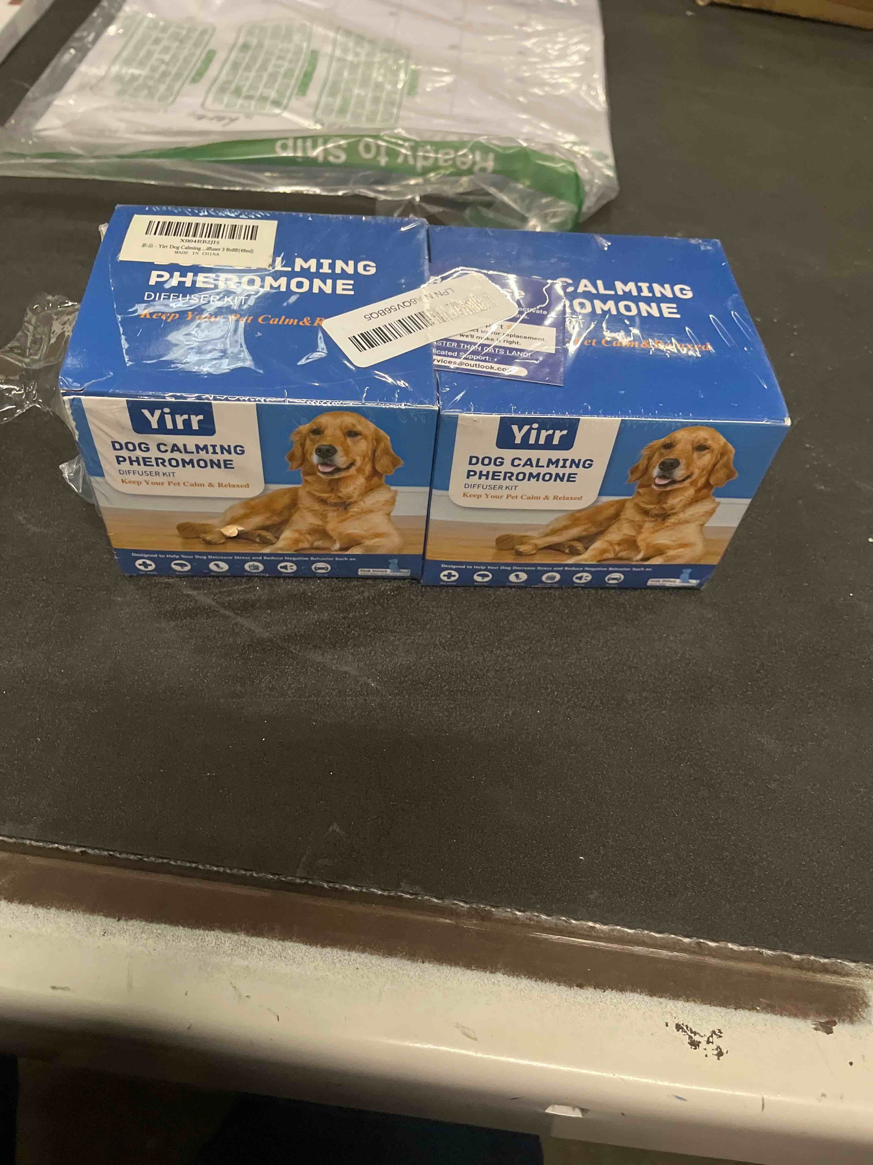 Condition photo showing Good Condition for Yirr Dog Calming Diffuser, 6 in 1 Puppy Pheromones Calming Diffuser, Relaxing Pheromone for Dogs Relief Stress Anxiety Fighting Scratching Barking, Help Train Dog to Pee, 3 Diffuser 3 Refill(48ml)