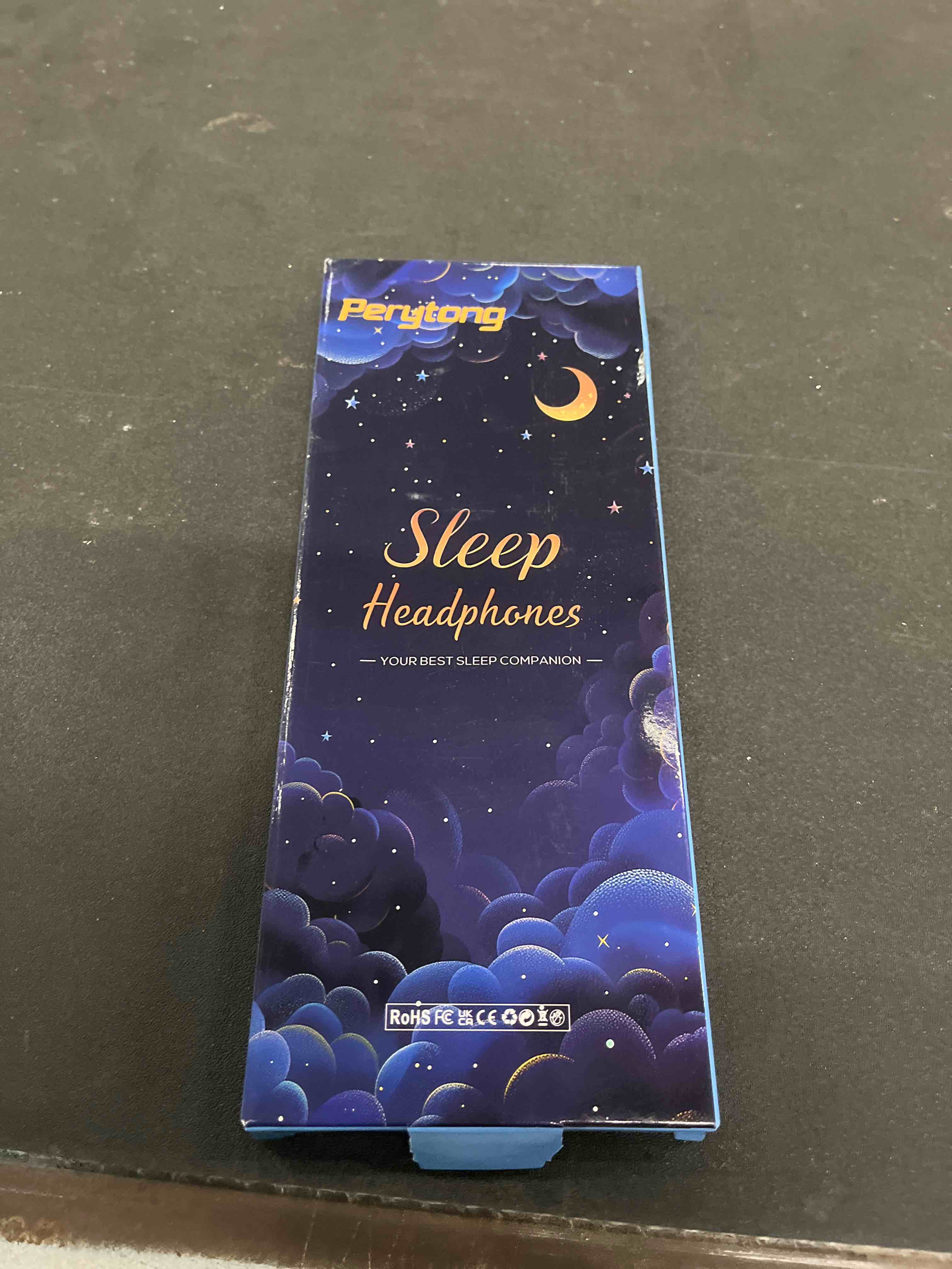 Condition photo showing Good Condition for Perytong Sleep Headphones, Sports Headband Bluetooth, Wireless Music Sleeping Headphones, Long Time Play Headphone Band with Built in Speakers Perfect for Sleep,Workout,Running,Yoga,Travel DeepBlack