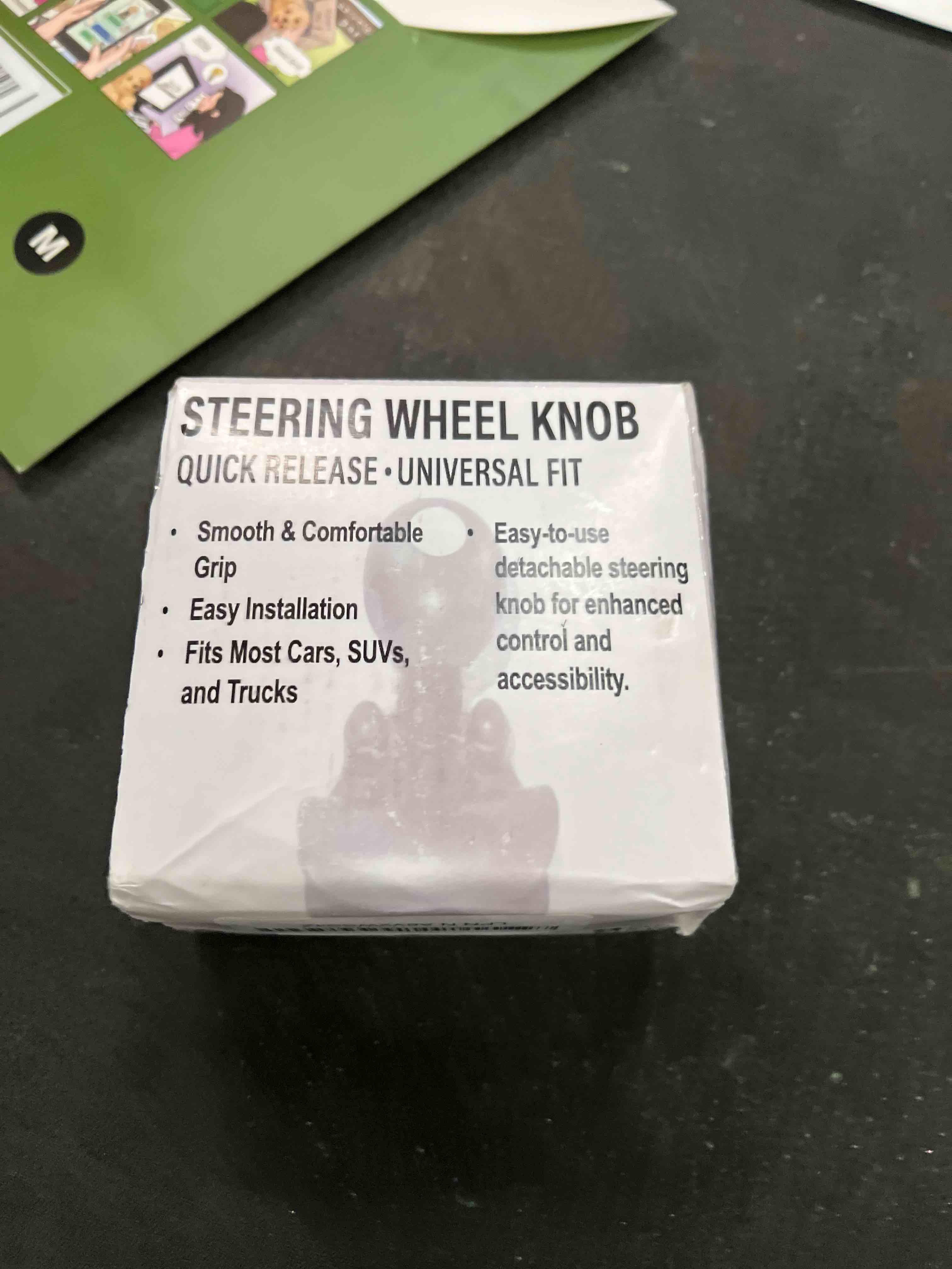 Condition photo showing Good Condition for Steering Wheel Spinner Knob - Universal Heavy-Duty Suicide Knob for Cars, Trucks, Vans, Forklifts, Boats Disabled Drivers - Quick Release Steering Assist