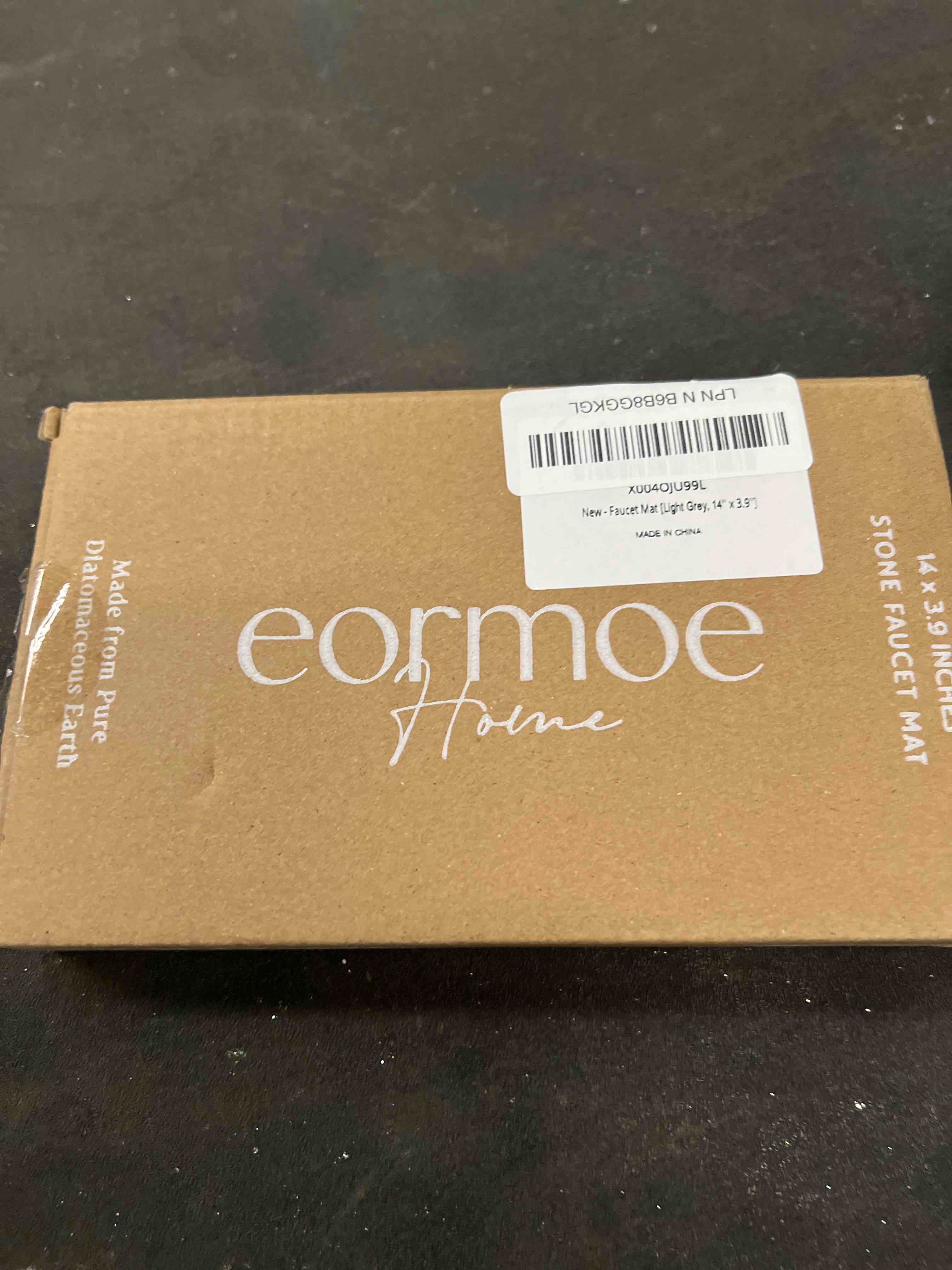 Condition photo showing Good Condition for Diatomite Kitchen Faucet Mat - 14Inch Water Absorbing Stone Tray for Sink, Stone Fast-Drying Faucet Mat for Kitchen Counter Sink Accessories (Light Grey, 14'' x 3.9'') Light Grey 14" x 3.9"