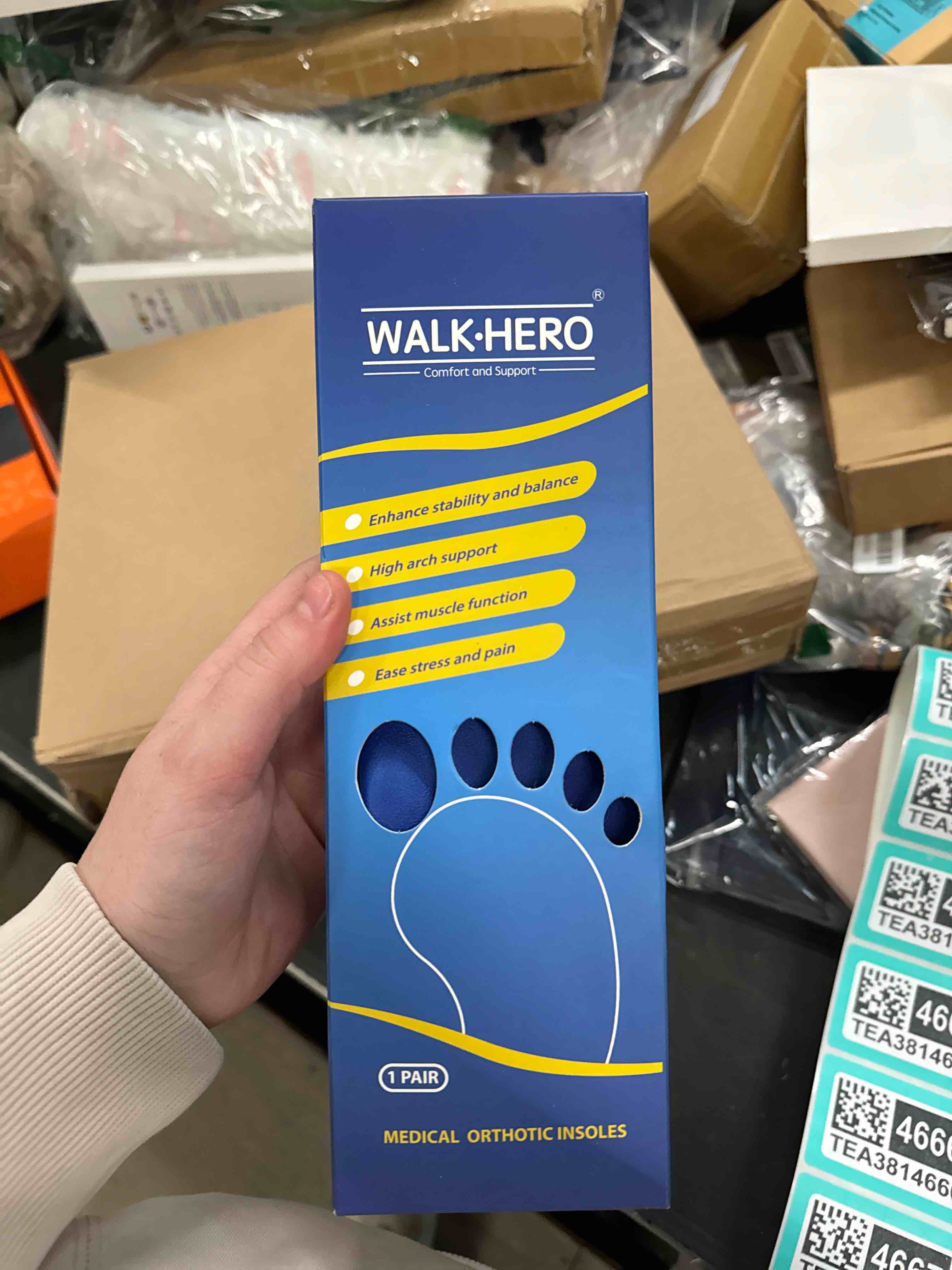 Condition photo showing Good Condition for Plantar Fasciitis Feet Insoles Arch Supports Orthotics Inserts Relieve Flat Feet, High Arch (Mens 6-6 1/2 | Womens 8-8 1/2) New Blue Mens 6 - 6 1/2 | Womens 8 - 8 1/2