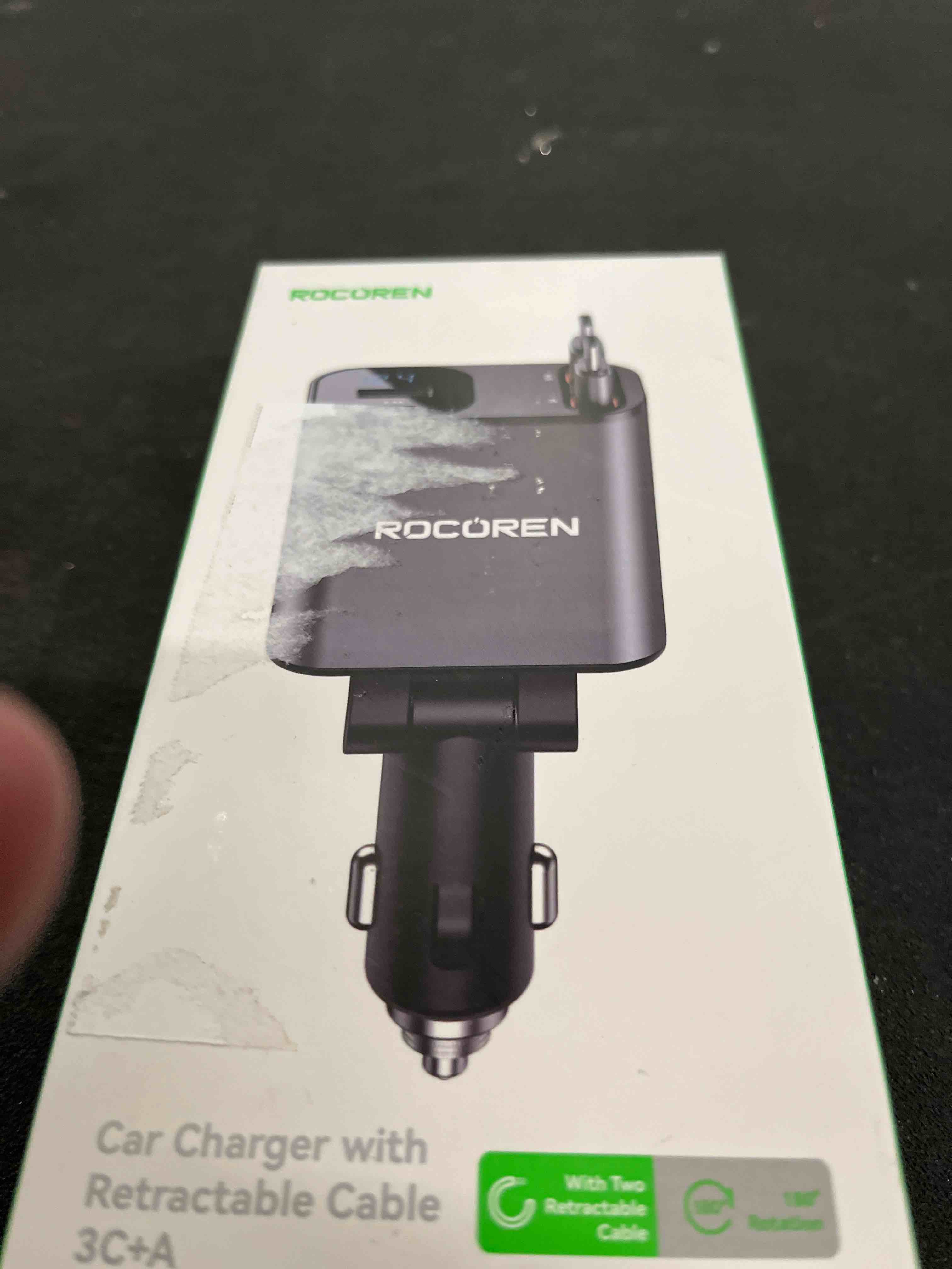 Condition photo showing Good Condition for Retractable Car Charger for iPhone 17,Rocoren 4 in 1 USB C Car Charger Fast Charging with Dual 2.62F