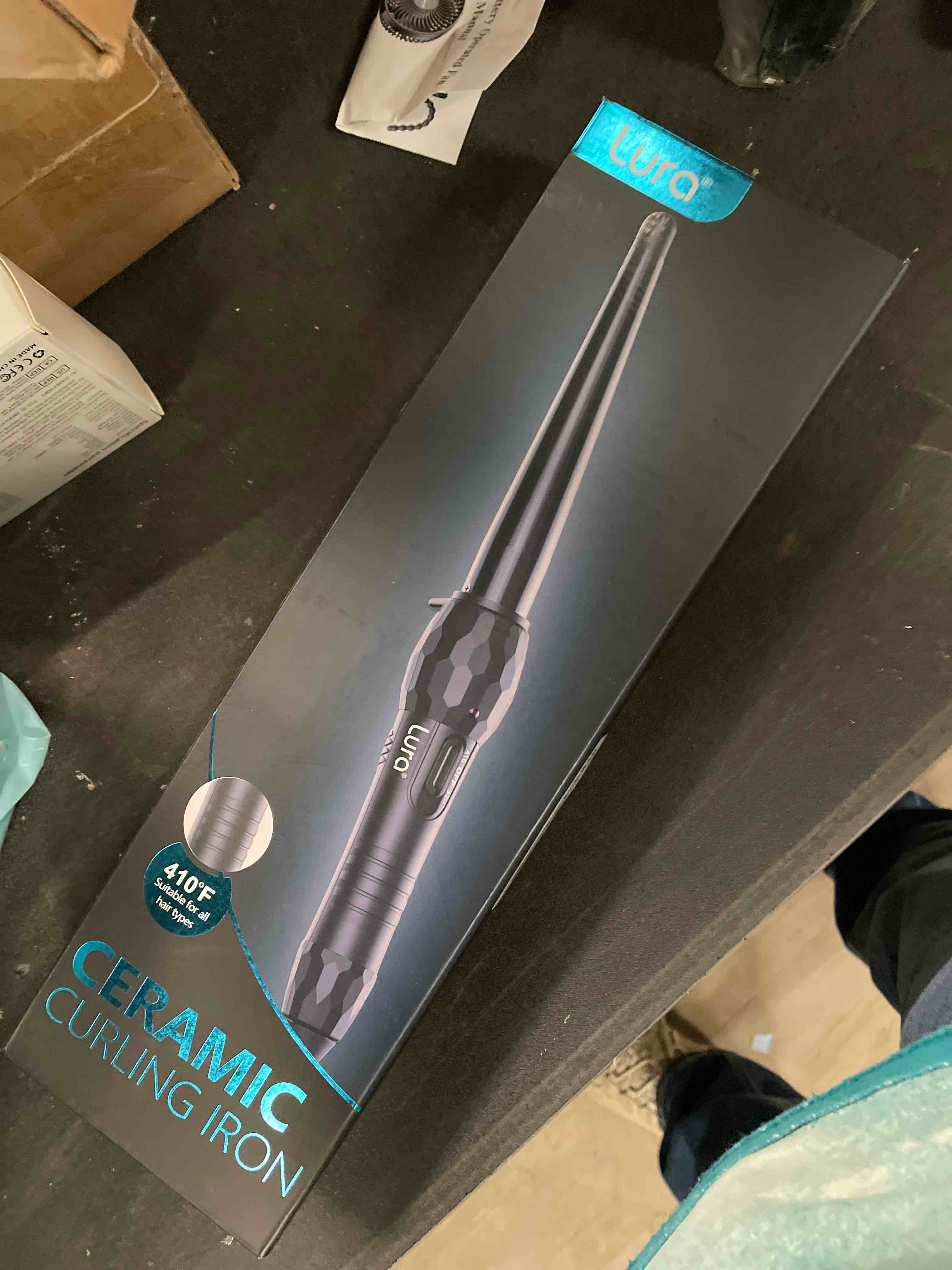 Condition photo showing Good Condition for LURA Ceramic Tourmaline Coating Curling Wand, 1/2-1 Inch Barrel Hair Curler with 2 Heat Setting (320/410?), Suitable for All Hair Types