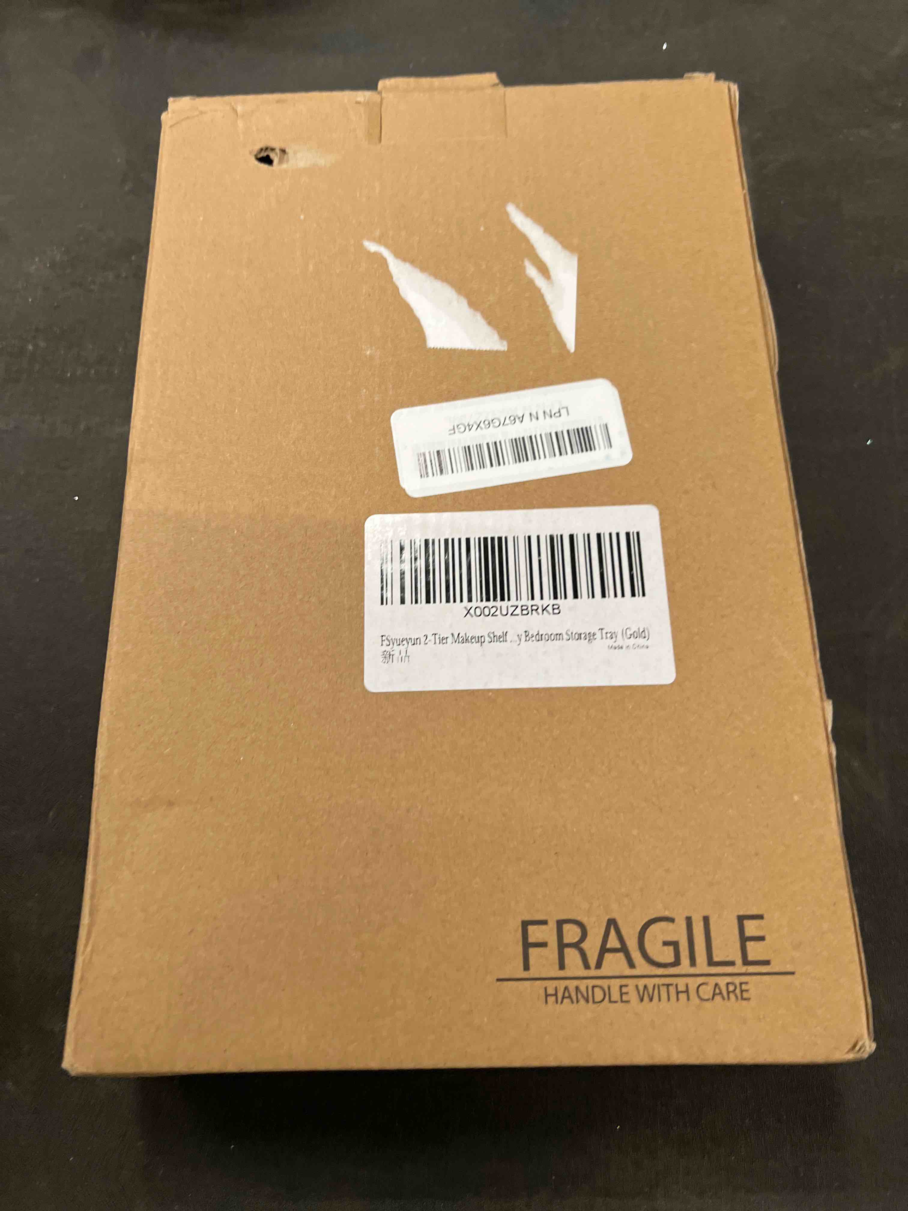 Condition photo showing Good Condition for FSyueyun 2-Tier Bathroom Countertop Organizer, Tool-Less Installation Premium Plastics Makeup Shelf Organizer Perfume Skincare for Dresser Vanity Tray Organizers and Storage (Gold)