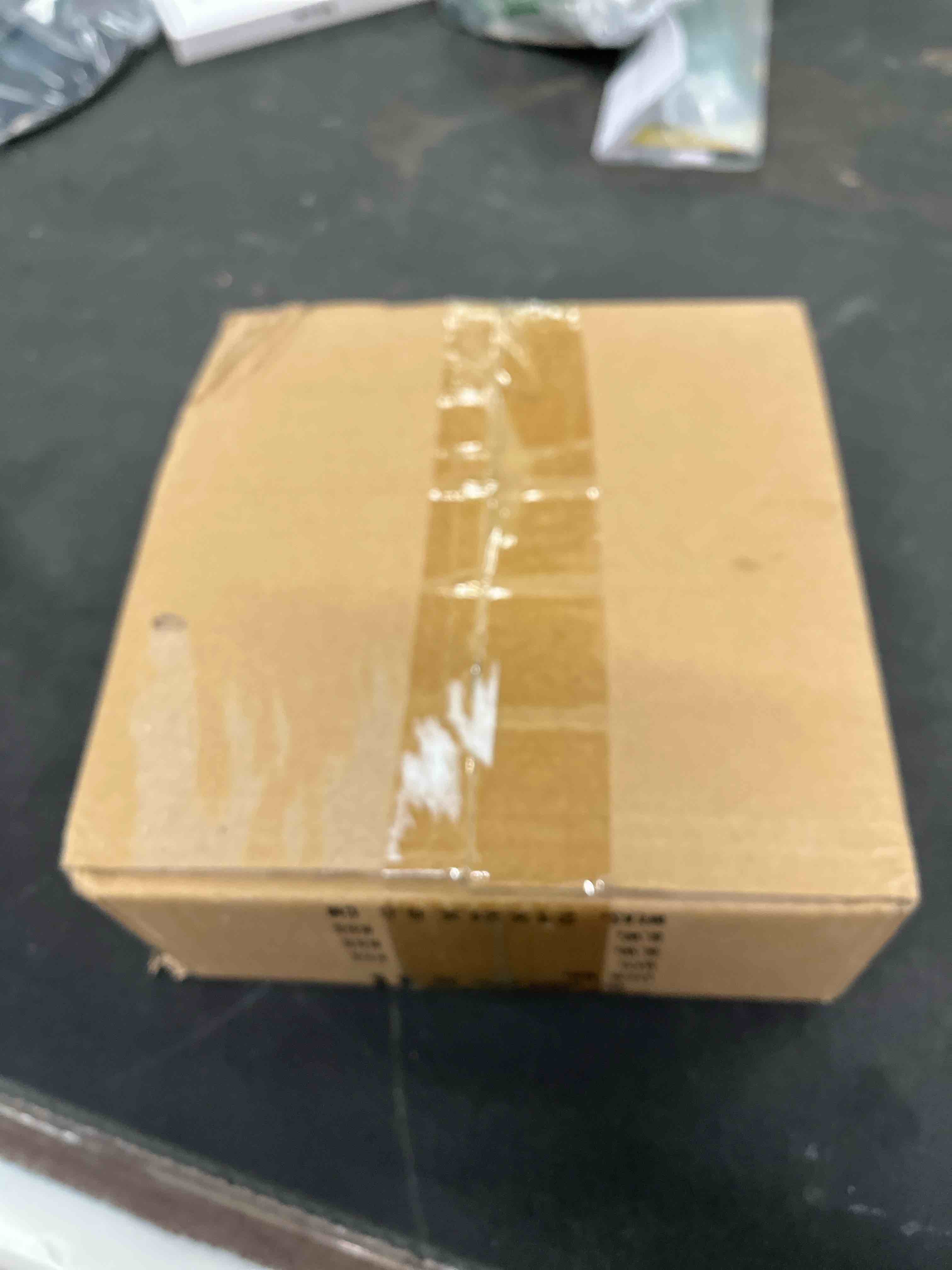 Condition photo showing Good Condition for Modern Mini Crystal Chandelier, 3-Tier Raindrops Design Small Chandelier Light Fixture, Flush Mount Ceiling Light Fixture for Bedroom, Hallway, Living Room - E26 Base, Chandelier for Bedroom (Gold) gold (colour)