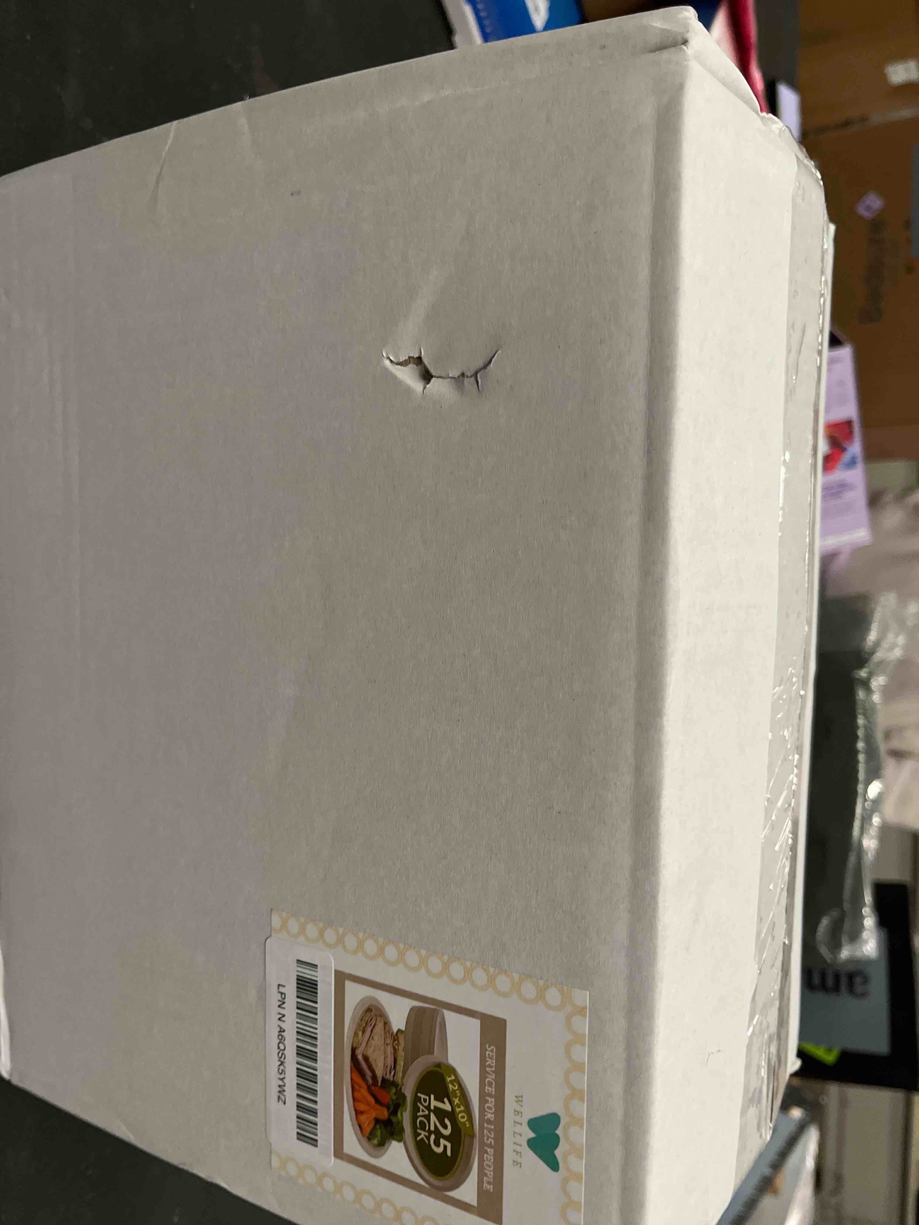 Condition photo showing Good Condition for 100% Compostable Oval Paper Plates 12 Inch, 125-Pack Large Heavy Duty Paper Plates Bulk,Biodegradable Bagasse,Eco-Friendly Disposable Dinner Plate for BBQ,Picnic,Party (BPI Certified,Microwaveable) Natural 12Inch?125 PCS?