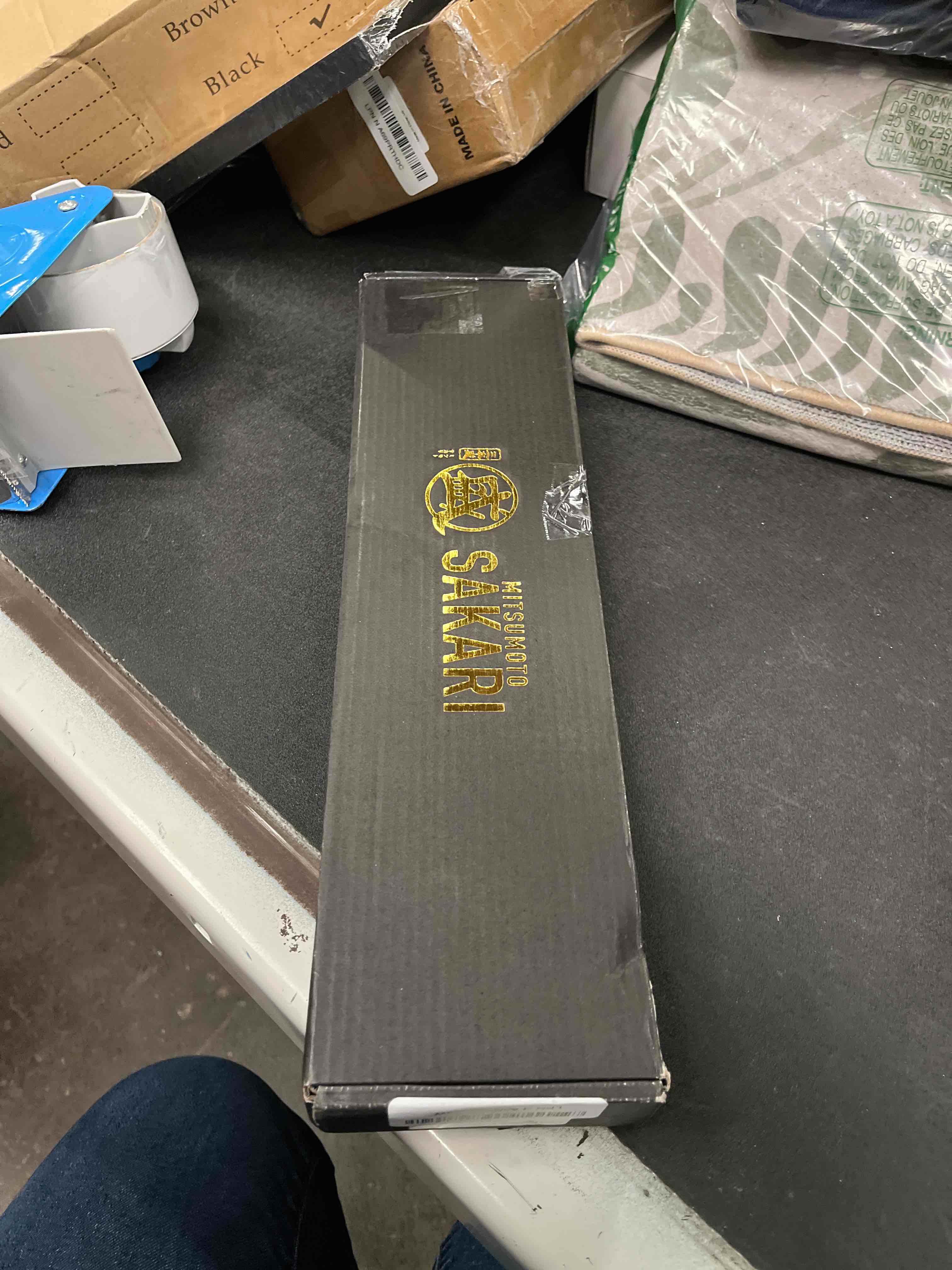 Condition photo showing Good Condition for MITSUMOTO SAKARI 8 inch Gyuto Chef Knife, Japanese Hand Forged Kitchen Chef's Knives, 3-Layer 9CR18MOV High Carbon Steel, Rosewood Handle & Sandalwood Box A-Gyuto Chef's Knife