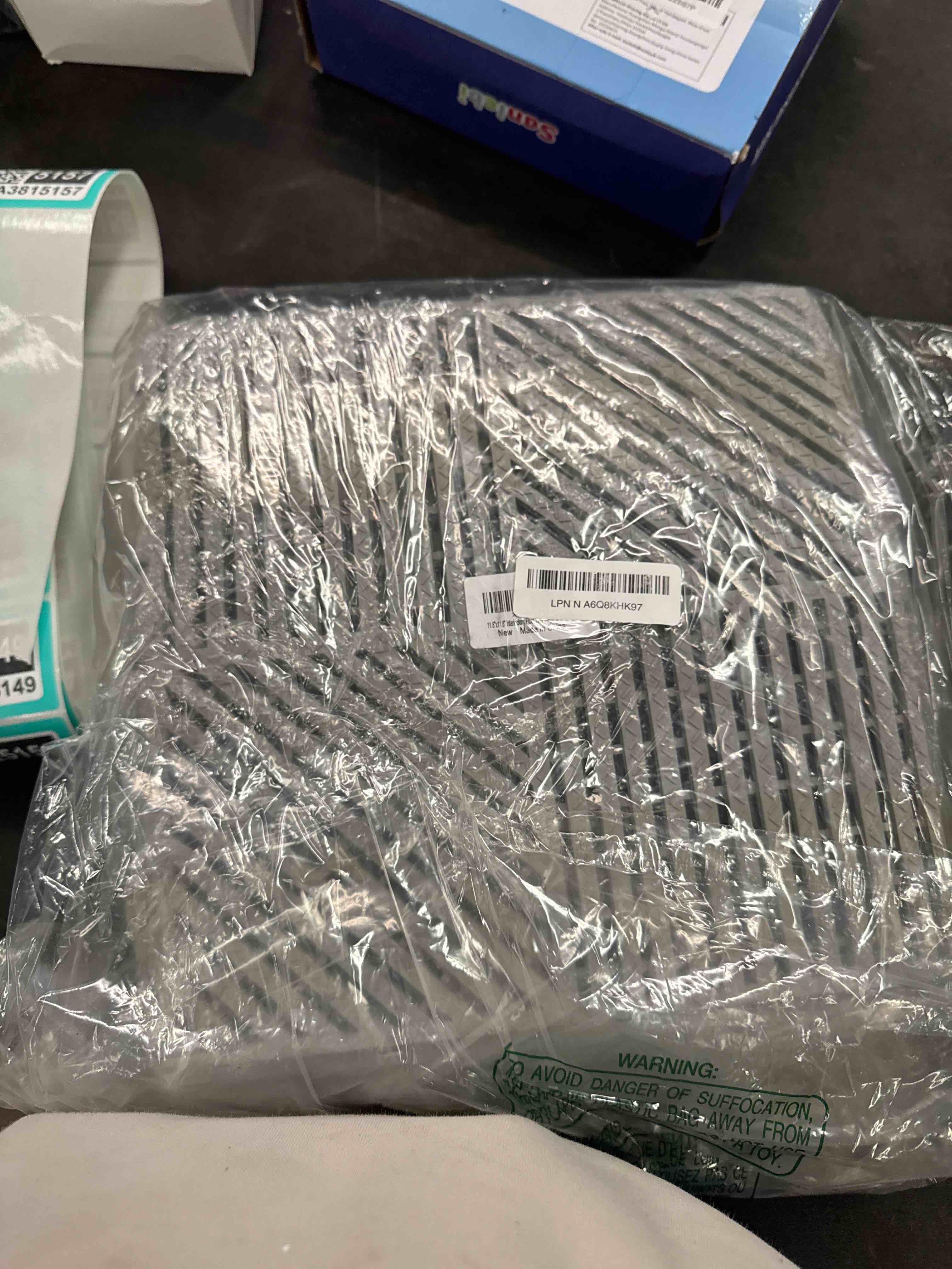 Condition photo showing Good Condition for MYFAMIREA Modular Interlocking Cushion 12 Pack 11.8" x 11.8" Rubber Floor Tiles Non-Slip Splicing Drainage Mats for Deck, Pool, Shower, Patio, Balcony, Bathroom, Kitchen, Yard (Diagonal, Gray) 12 PCS Diagonal Gray