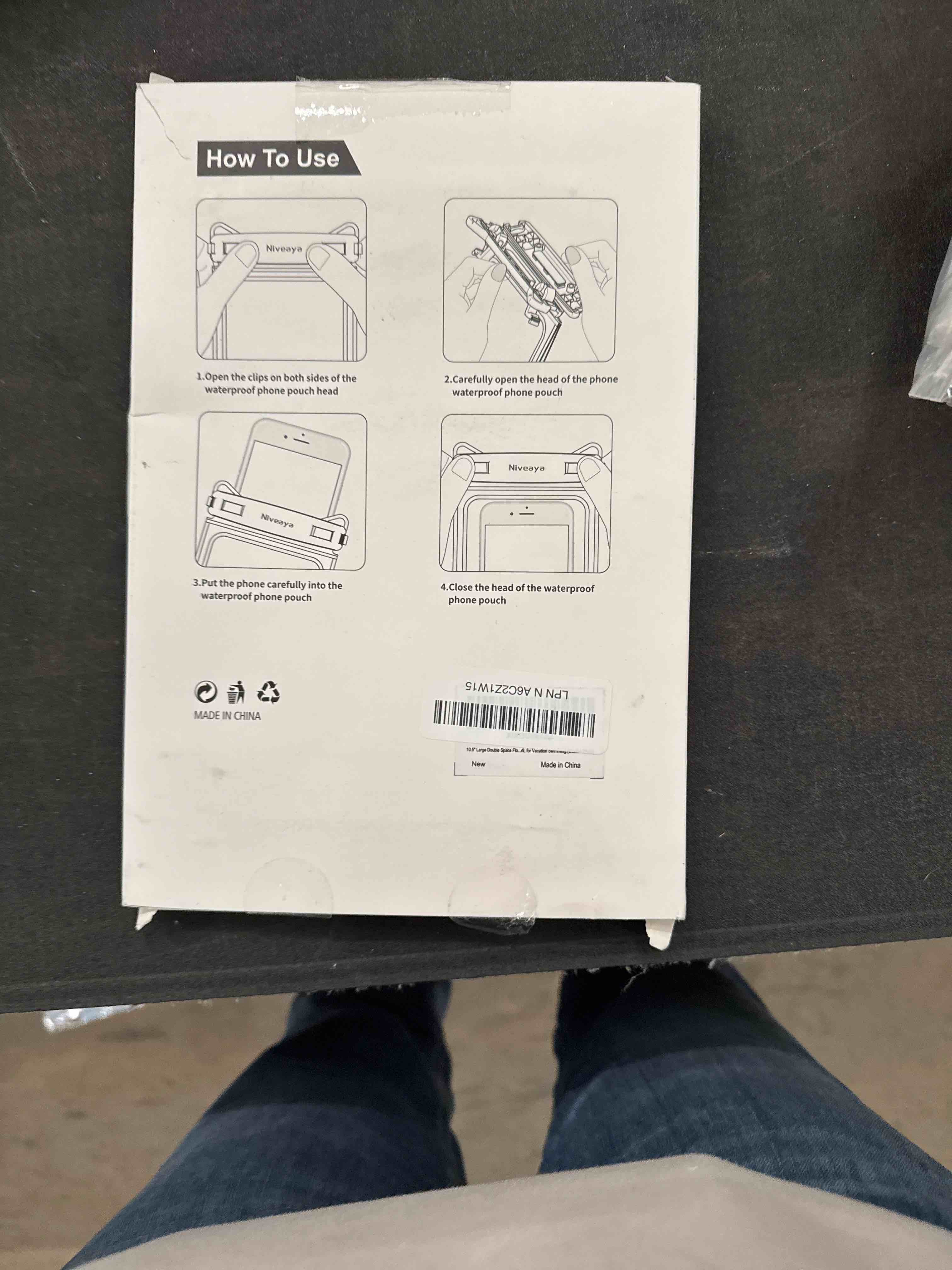Condition photo showing Good Condition for Niveaya [Up to 10.5"]Waterproof Phone Pouch - 2 Pack, Waterproof Phone Lanyard Case with iPhone 16/15/14/13/12 Pro Max up to 9.5", Phone Dry Bags for Vacation Beach Pool Kayak Cruise Travel Essentials Large 10.5" Black+ Black