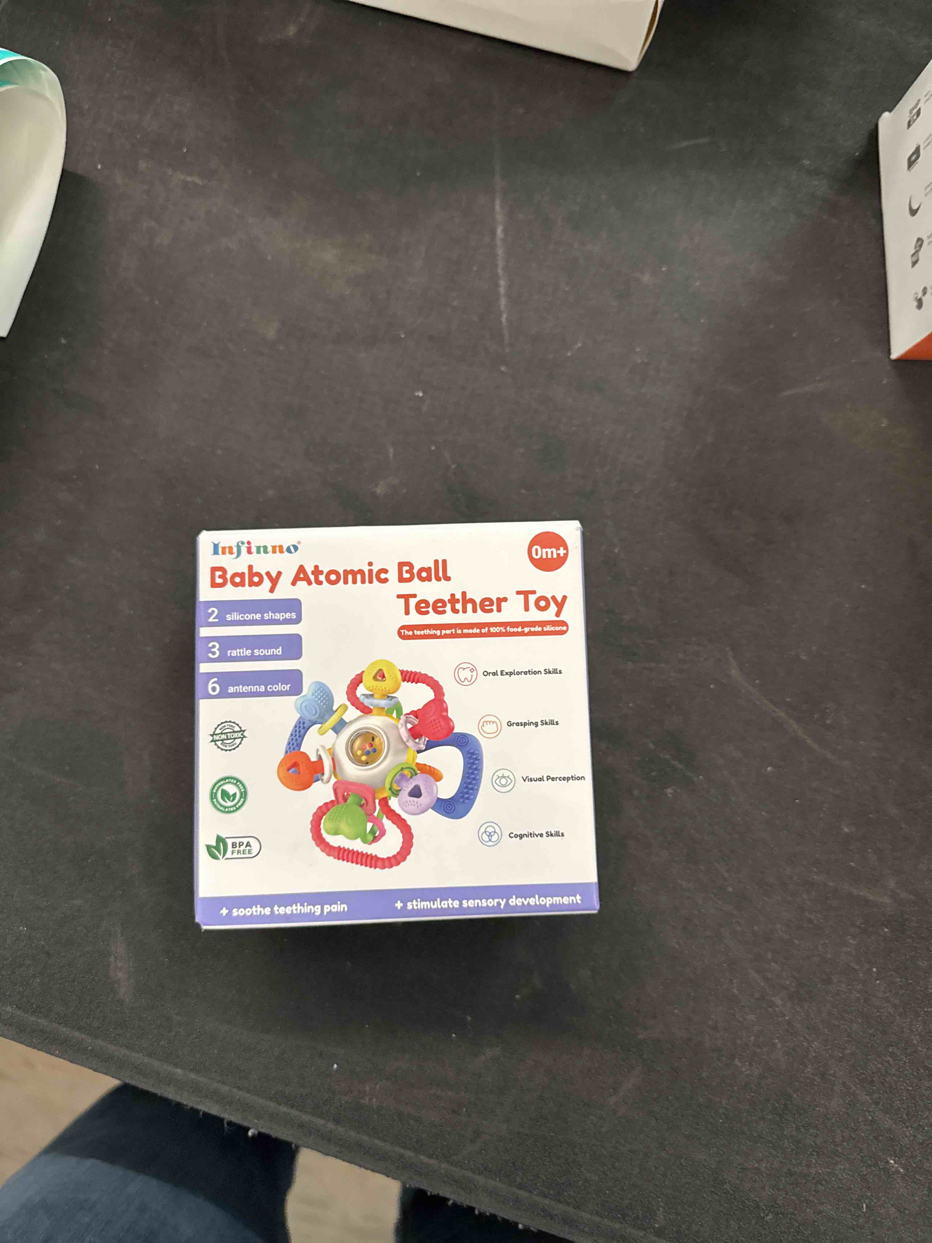 Condition photo showing Good Condition for Baby Montessori Sensory Teething Toy – Safe, Multi-Functional BPA-Free Silicone Teether Toy for Babies 0-12 Months – Vibrant Rattle for Teething Relief & Fun Play – Perfect Baby Toys for Boys & Girls