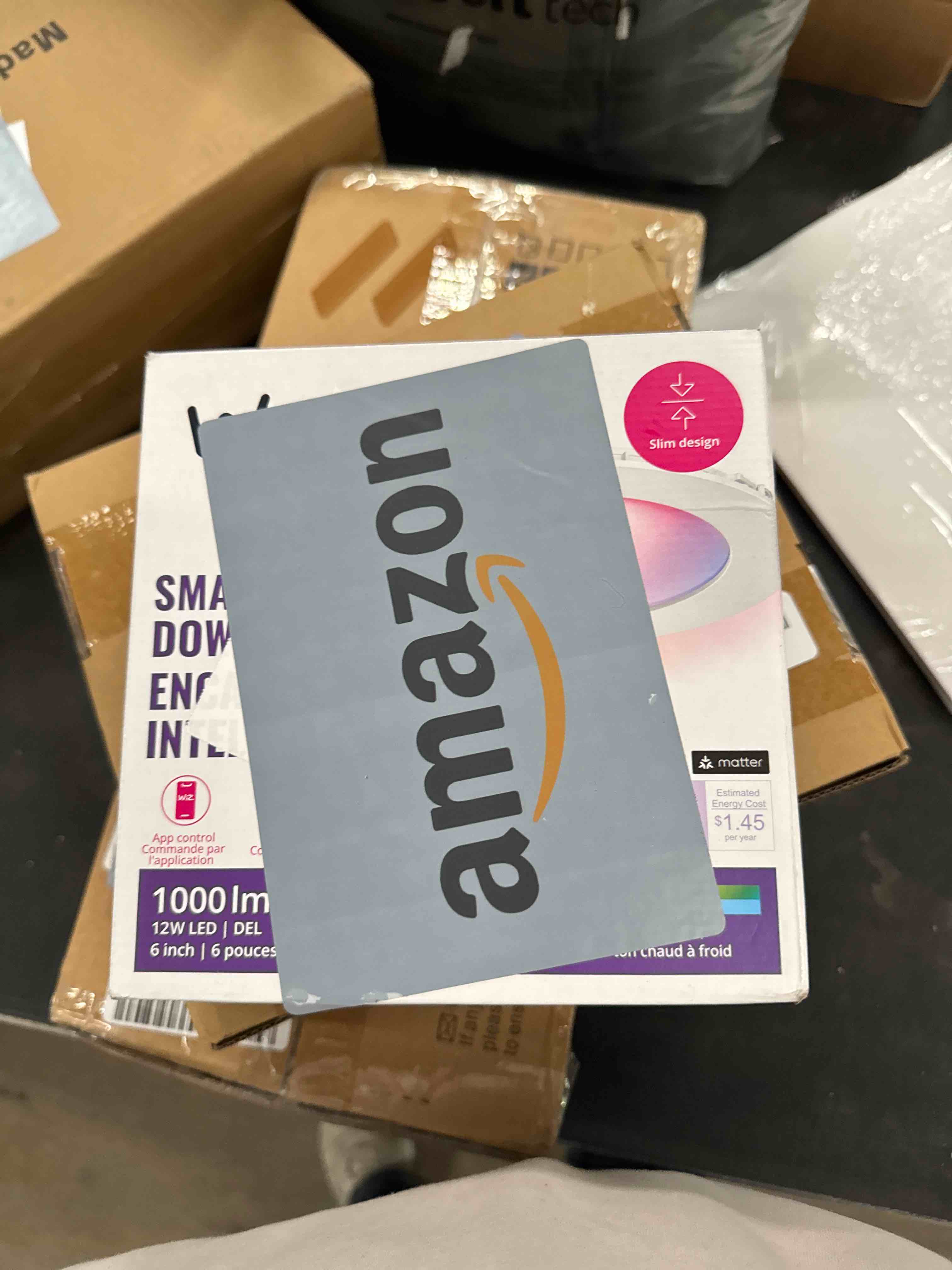Condition photo showing Good Condition for WiZ Smart Retrofit Recessed Downlight, 1000 Lumens, 6 Inch Matter Compatible LED Color Changing Lights, Motion Recessed Lighting Fixture, Connects to Your Wi-Fi, Control with Voice or App, 1 Pack 1 Pack Canless/Slim