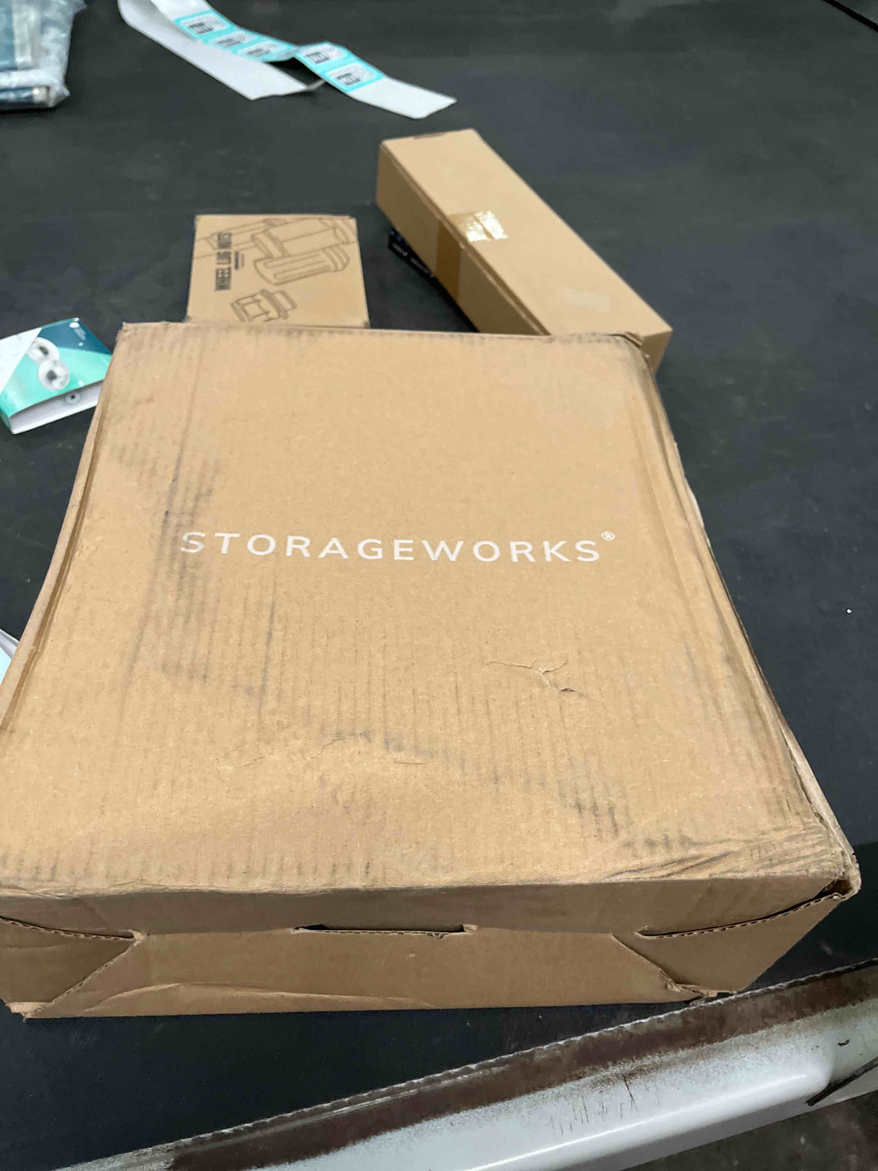 Condition photo showing Good Condition for StorageWorks Black Wooden Hangers, 20 Pack Wood Hanger for Closet, Coat Hangers for Coats, Shirts, Pants, Suits