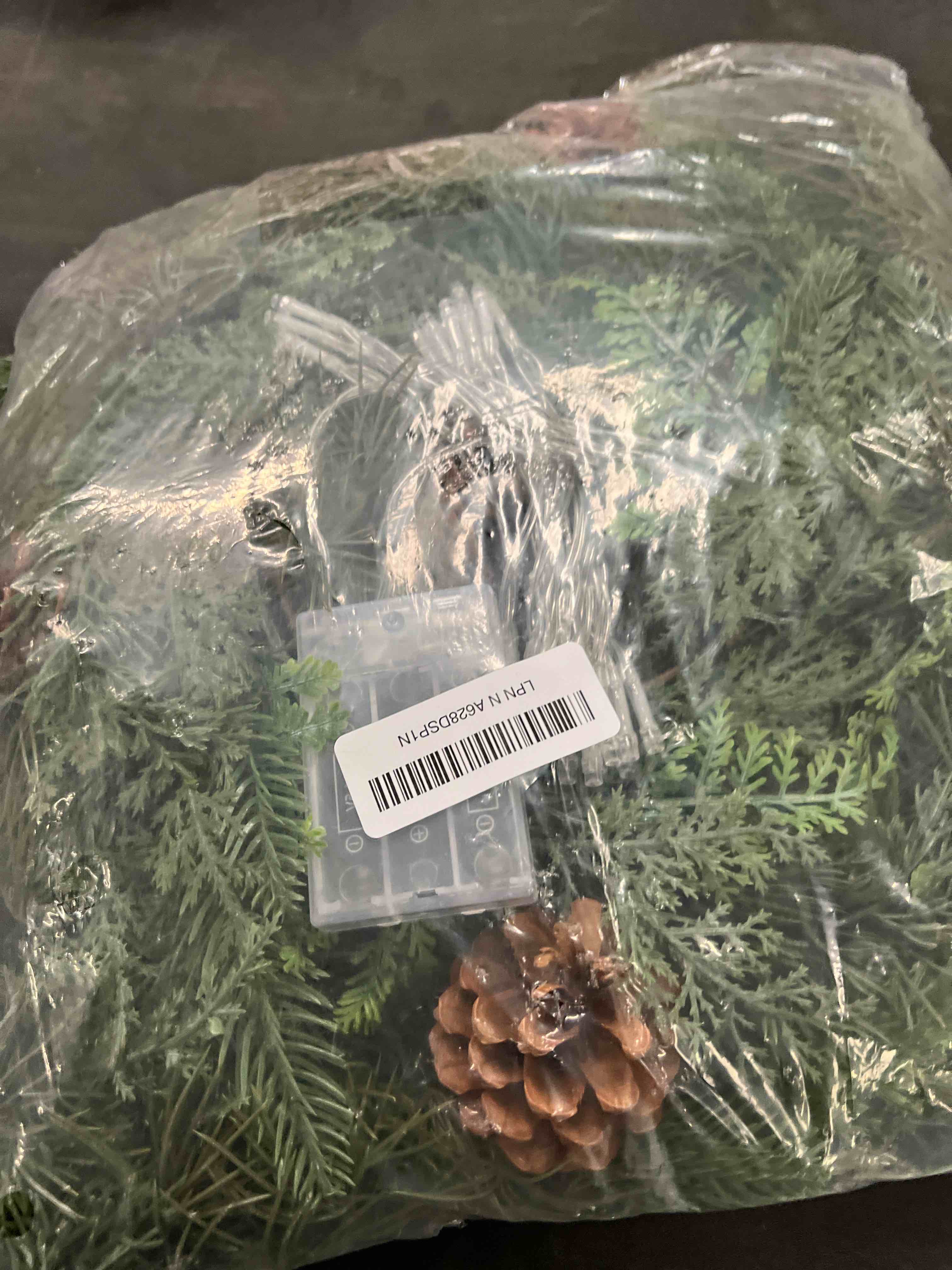 Condition photo showing Good Condition for Waipfaru 6FT Christmas Garland with Lights, Realistic Cedar Garland with Pinecone Real Touch Norfolk Pine Garlands, Prelit Lighted Cypress Garlands for Mantle Table Stairs Winter Indoor Outdoor Decor 1 6FT