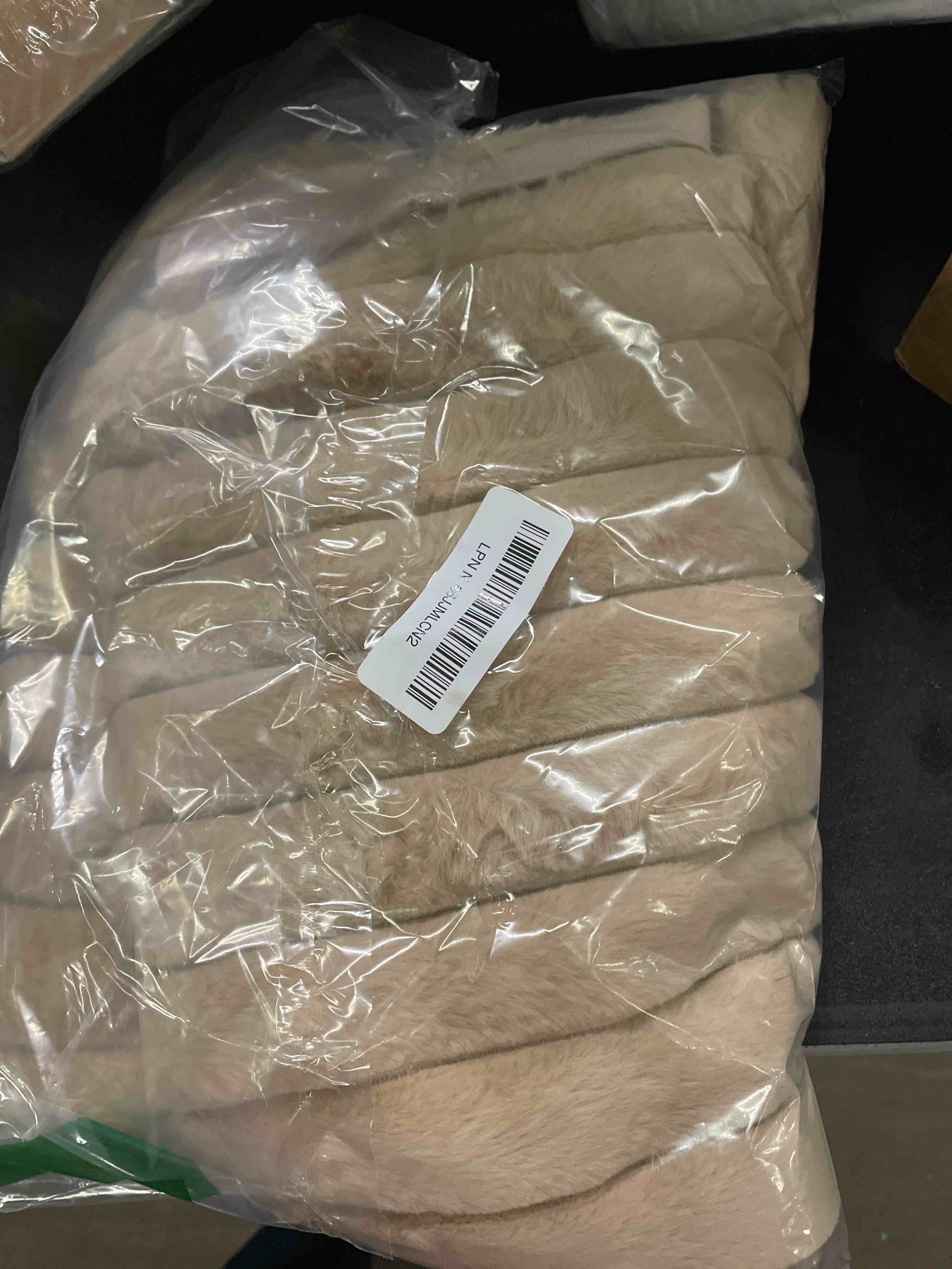 Pallene Faux Fur Plush Throw Pillow Covers 24x24 Set of 2, Luxury Soft Fluffy Striped Decorative Pil