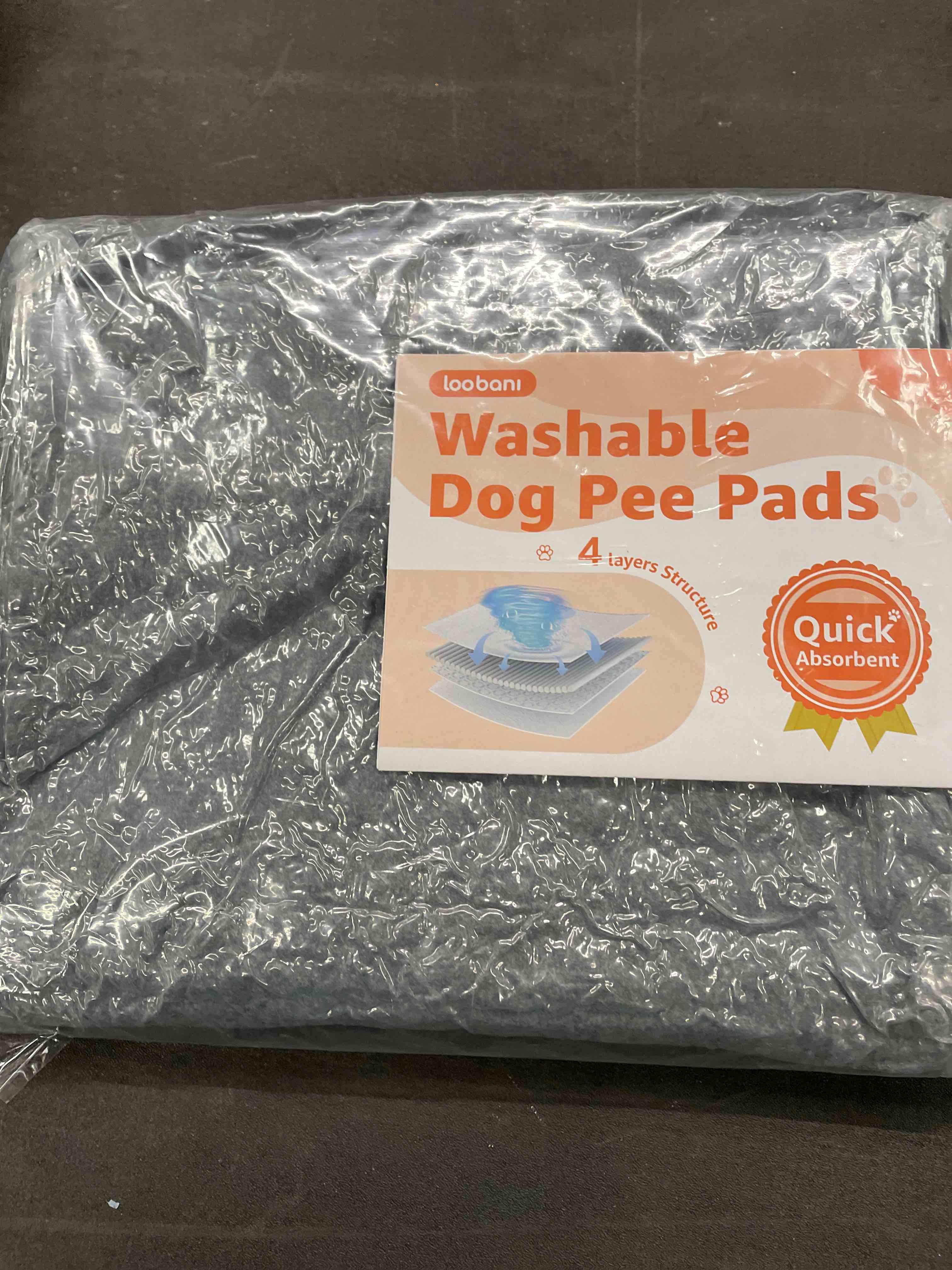 Condition photo showing Good Condition for LOOBANI 2 Packs Extra Large Reusable Dog Mat for Floor, Non-Slip Washable Pee Pads for Dogs, Fast Absorbent Pet Whelping Pads, Puppy Playpen Mat for Incontinence, Housebreak, Crate (36"x48"-Gray) 36"*48"(Pack of 2) Gray