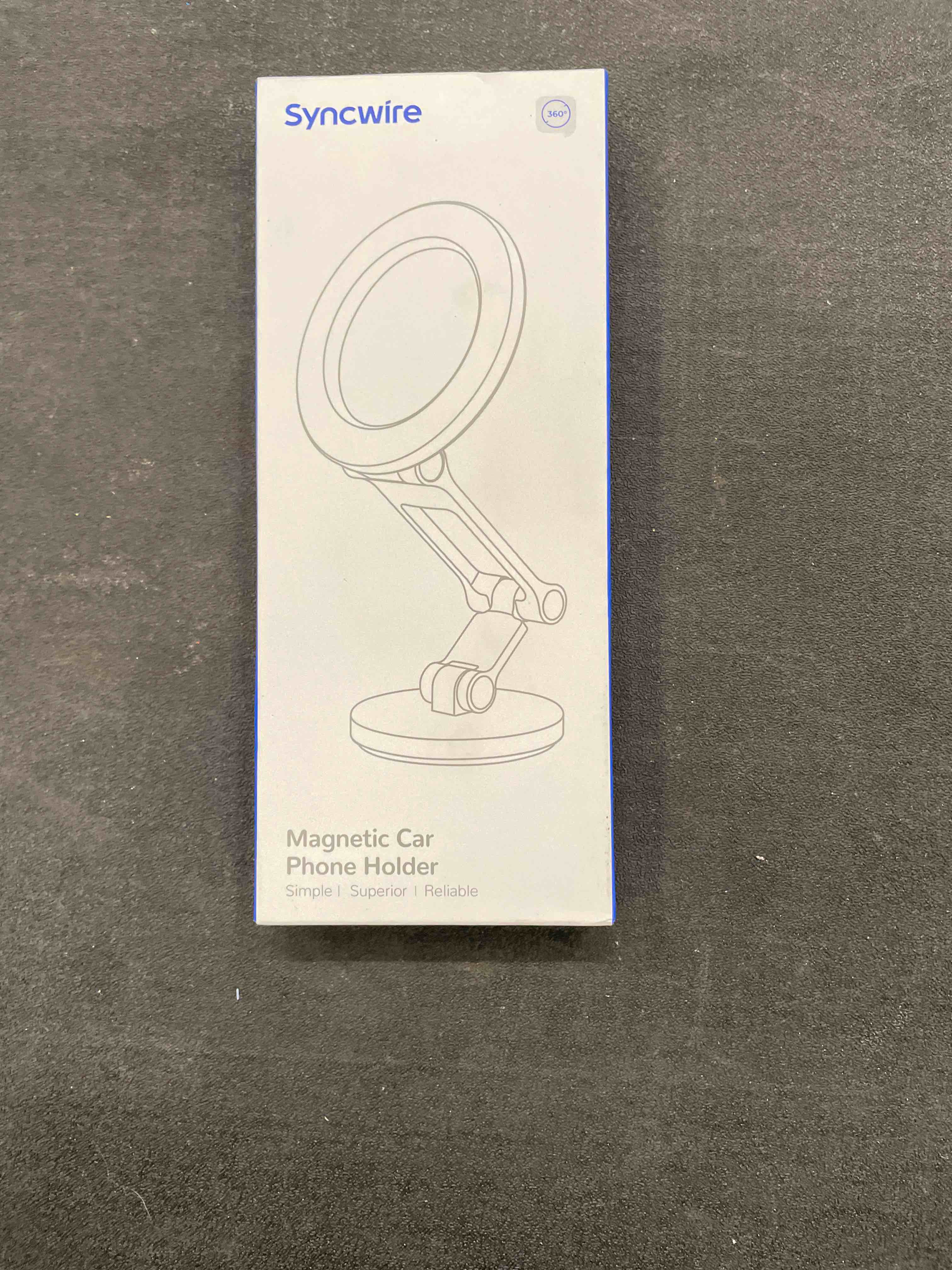 Condition photo showing Good Condition for Syncwire Fits MagSafe Car Mount for Car Dash&Tesla Screen[All-Metal] Magnetic Phone Holder, [Flexible Three-axis]360° Rotation Car Mount Strong Magnets Car Phone Holder for iPhone 17 16 15 14 Pro Max Titanium Black