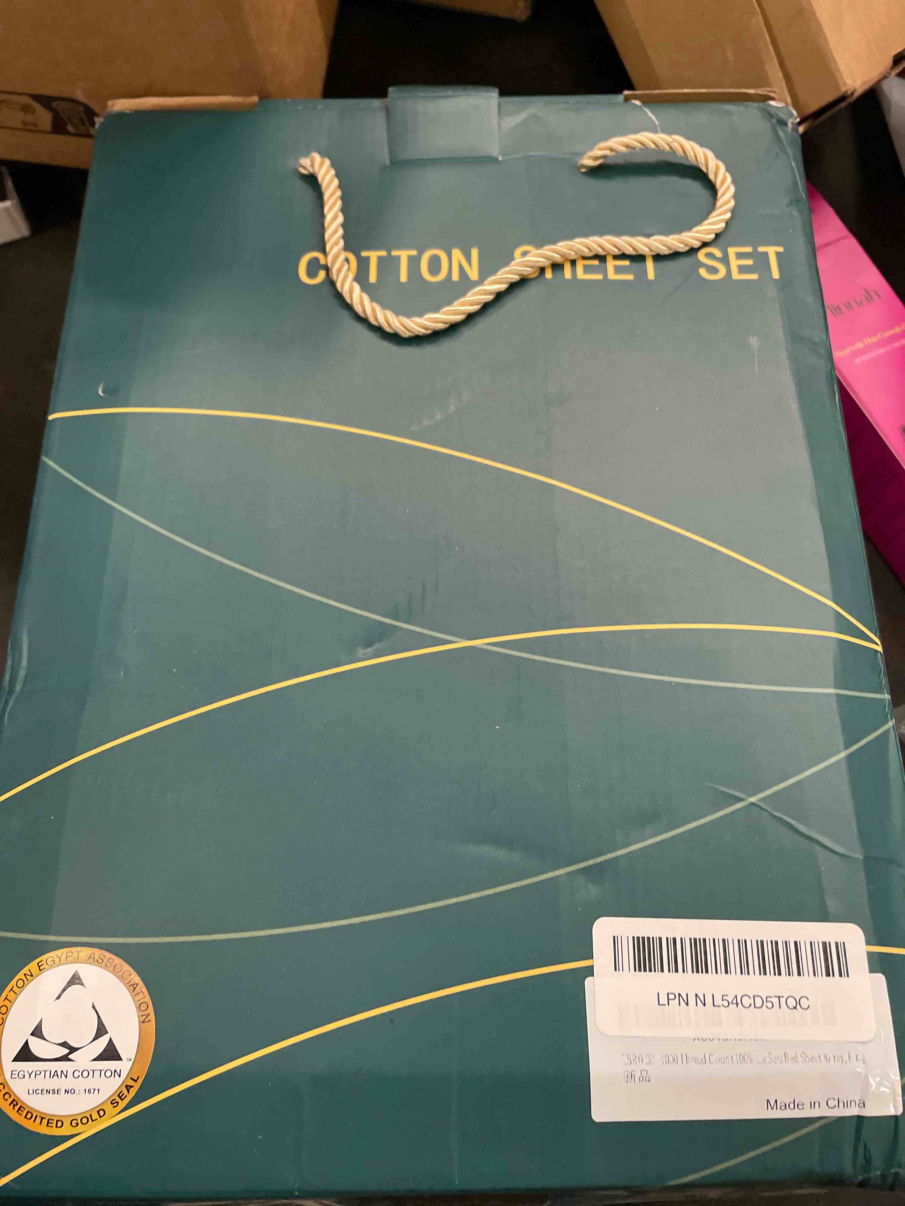 Condition photo showing Good Condition for LBRO2M 1000 Thread Count 100% Egyptian Cotton Sheets Set,King Size Bed Sheet 4 Piece Sets,Long Staple,16 Inches Deep Pocket,All Season,Bedding Super Soft Comforterble Breathable,Sateen Weave(Grey) Grey King 16" Depth