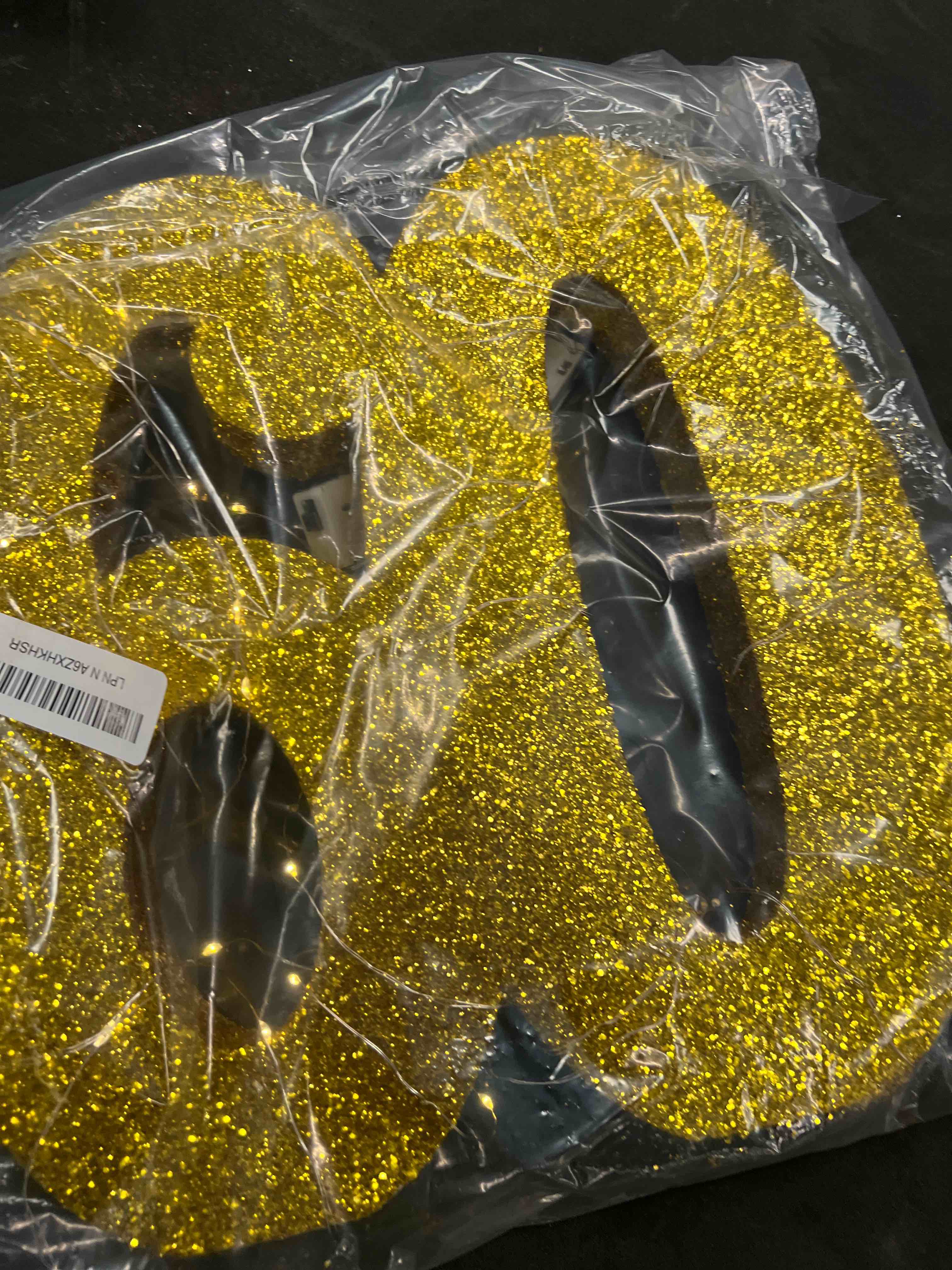 Condition photo showing Good Condition for Eploger 12 Inch 60th Birthday Decorations for Men and Women,60th Anniversary Decorations,Glod Glitter 60th Birthday Centerpieces for Table Decorations,Number 60 Table Topper Decor Gold