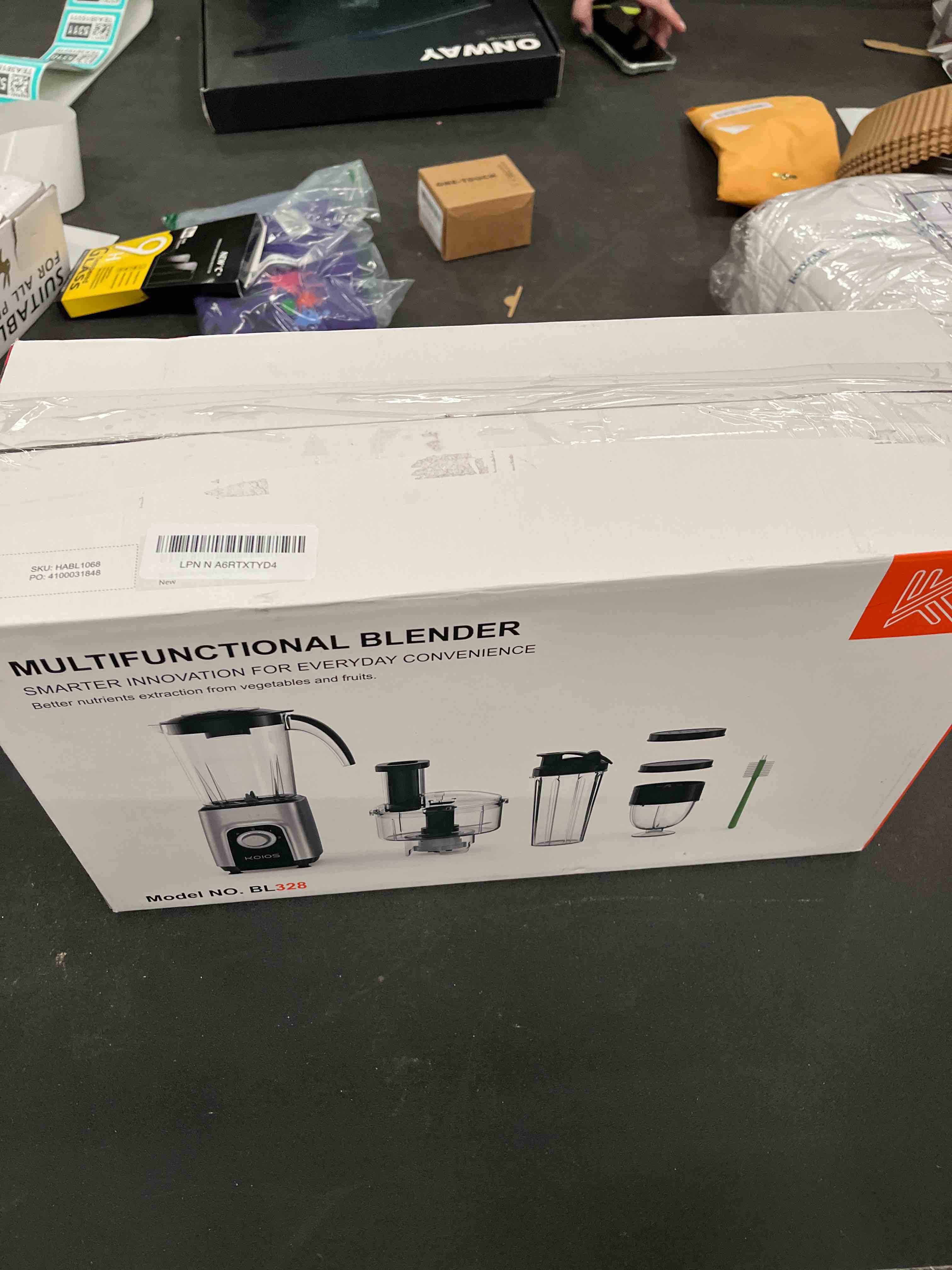 Condition photo showing Good Condition for KOIOS Blender/Food Processor Combo Max 1000W, 4 in 1 34oz Pitcher, 22oz Blending Cup, Meat Grinder & Vegetable Chopper, Spice Grinder,BPA Free -All-in-One Kitchen System, Dishwasher Safe