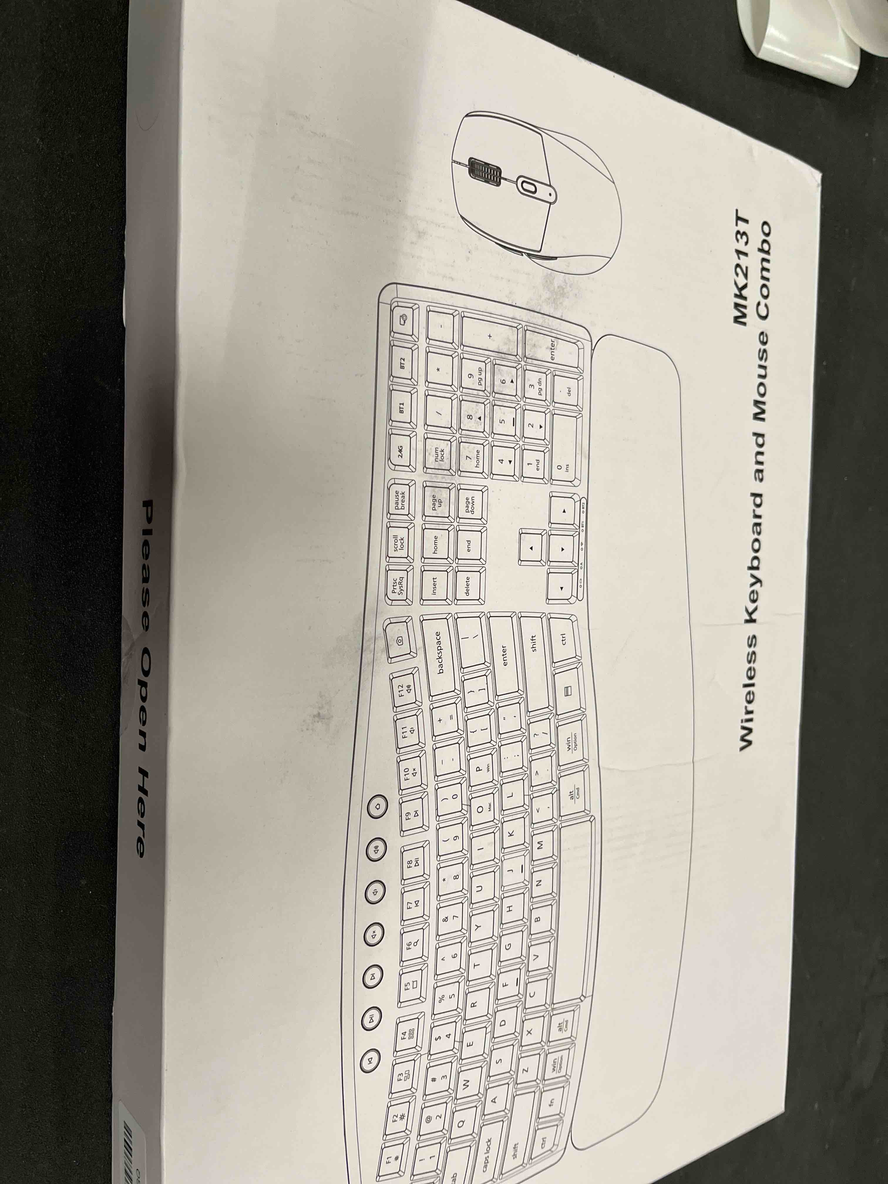 Condition photo showing Good Condition for Ergonomic Wireless Keyboard Mouse Combo, EDJO Bluetooth/2.4G Dual-Mode Connection, Soft Foam Wrist Rest, Silent Typing, Waves Key Design and 3-Level DPI Adjustable Wireless Mouse for Windows, Mac OS black