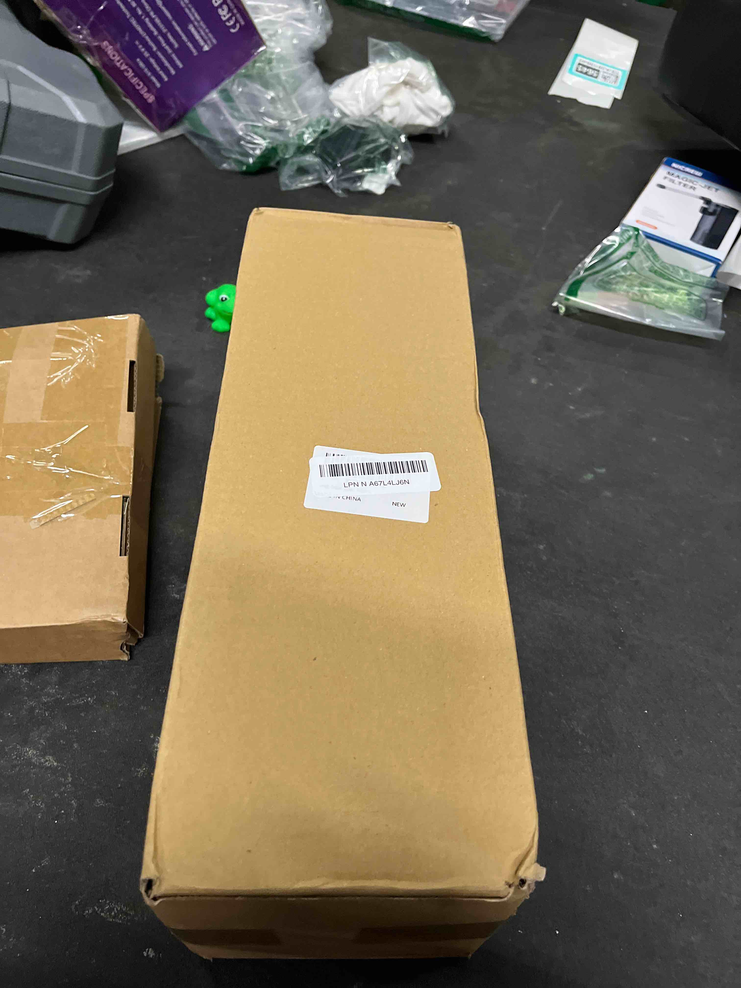 Condition photo showing Good Condition for Cable Management Box, 2 Pack Large & Medium Cable Organizer Box with 17 PCS Cable Management Set, Cord Organizer Box to Hide Surge Protector on Desk or Floor (Black) Bamboo Style Black