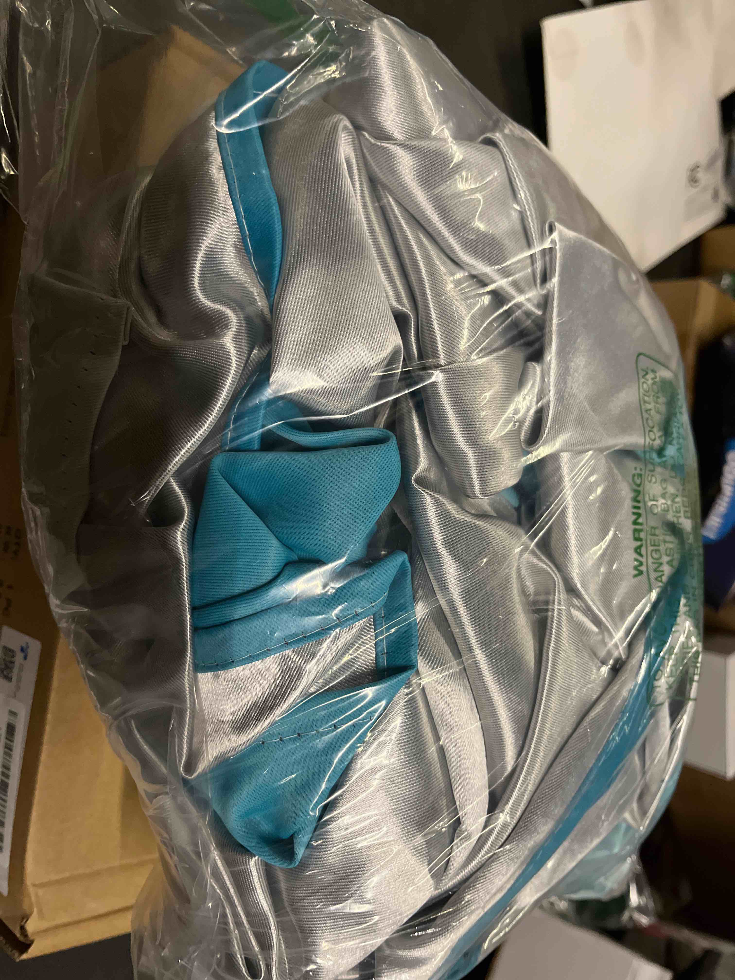 Condition photo showing Good Condition for MIUCO Blackout Curtains & Drapes for Bedroom Living Room 84 Inches Long Turquoise and White Room Darkening Ombre Curtains Rod Pocket & Back Tab Curtains Thermal Insulated Light Blocking 2 Panels Set