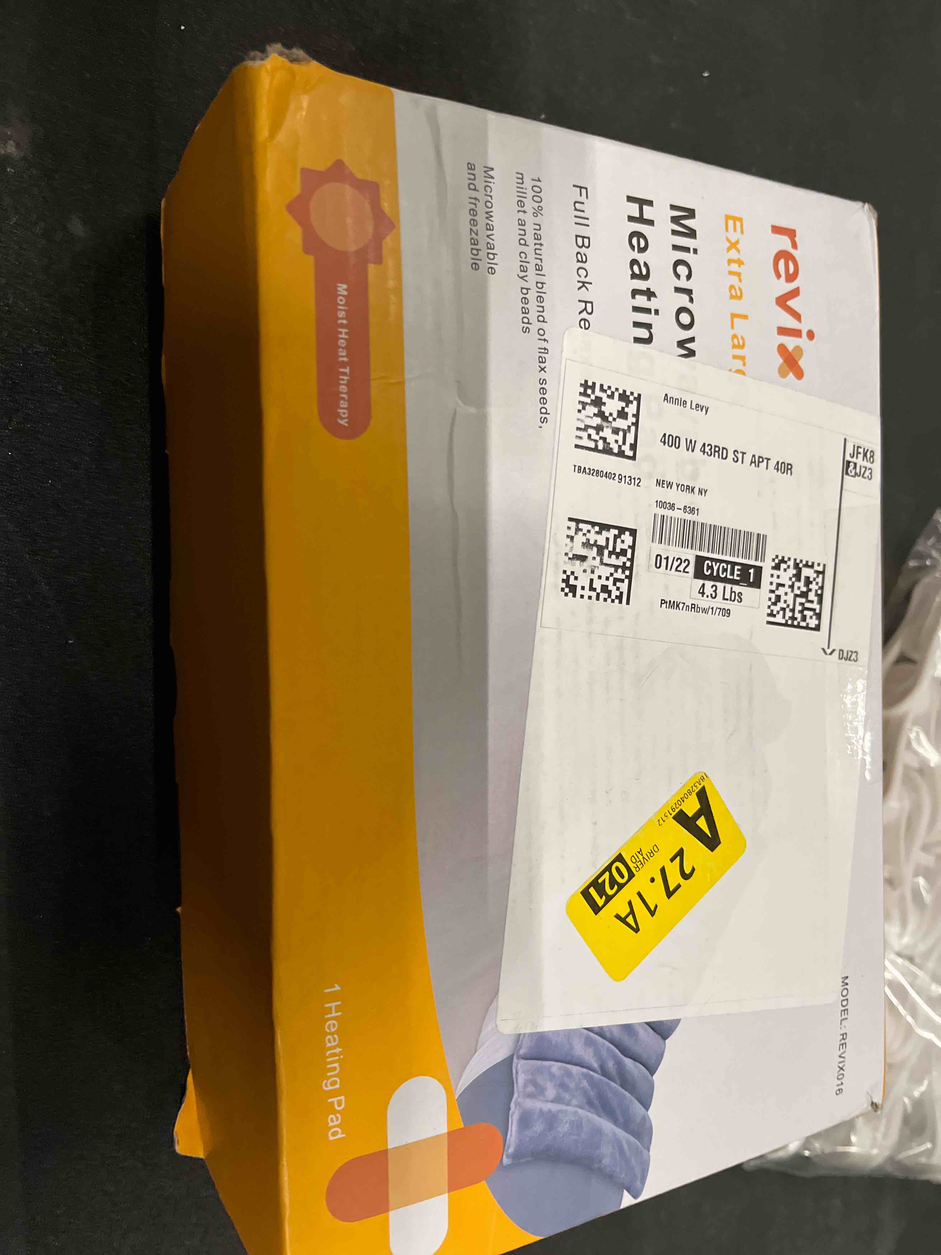 Condition photo showing Good Condition for REVIX Extra Large Microwave Heating Pad for Back with Moist Heat, Microwavable Heated Wrap for Full Back, Stomach, Shoulder and Neck,Leg, Support Cold Therapy Gray