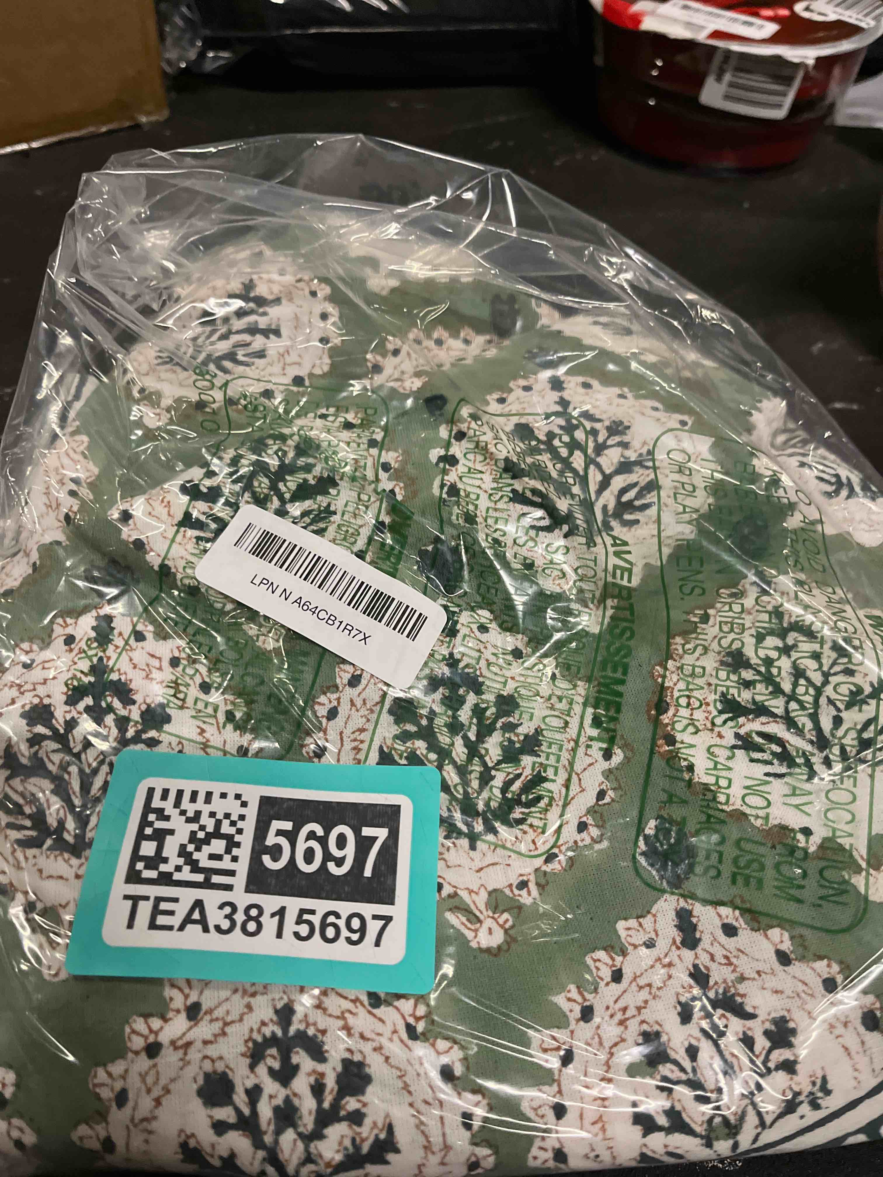 Condition photo showing Good Condition for ATOSII Kari Green 100% Cotton Round Boho Spring Summer Tablecloth, Block Print Floral Table Cloth Li