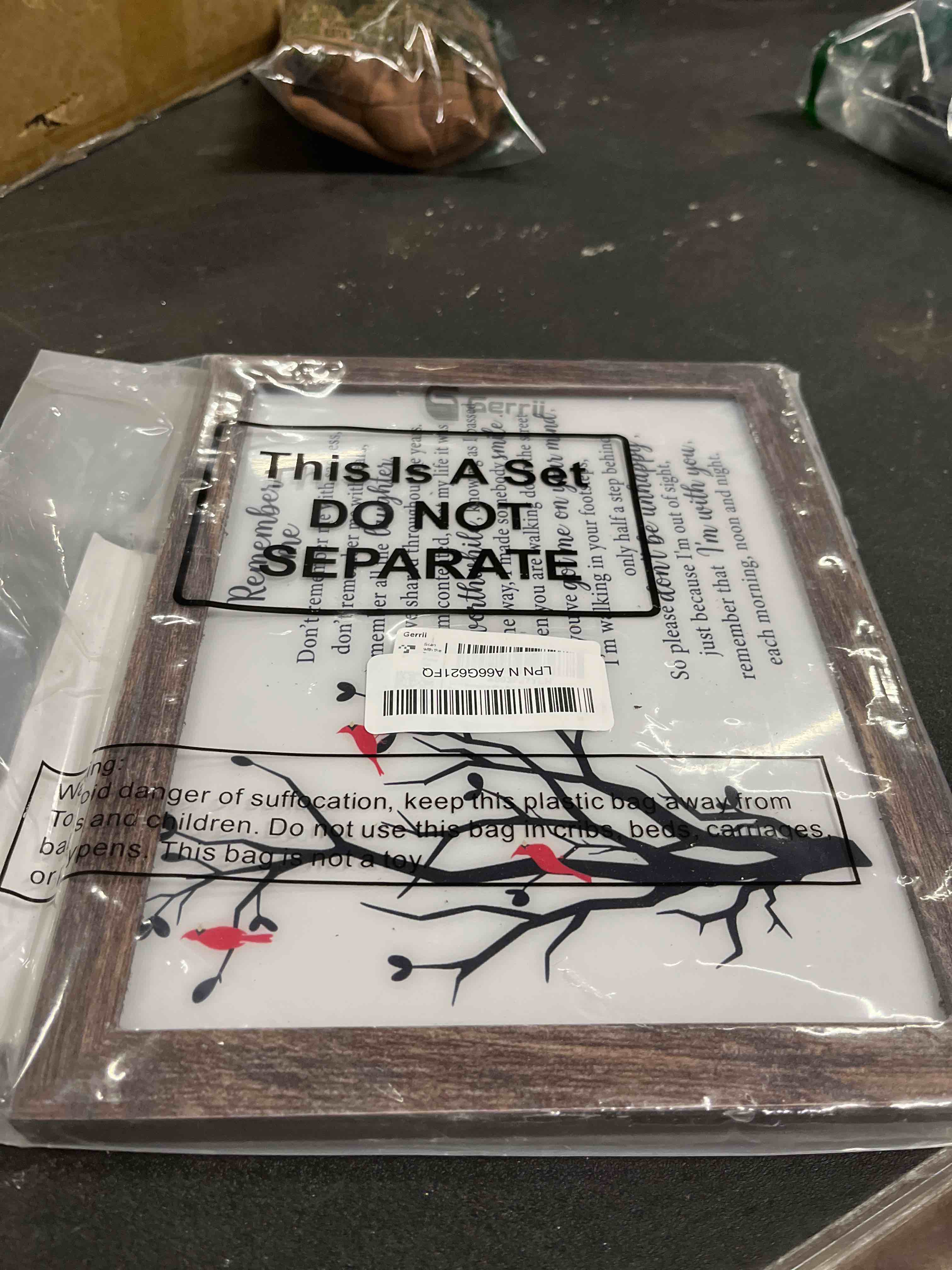 Condition photo showing Good Condition for Gerrii Sympathy Gifts Red Cardinal Memorial Bereavement LED Memorial Gifts for Loss of Love One Wooden Shadow Box 10'' x 8'' in Poem and LED Light for Christmas Funeral Bereavement(Retro Style)