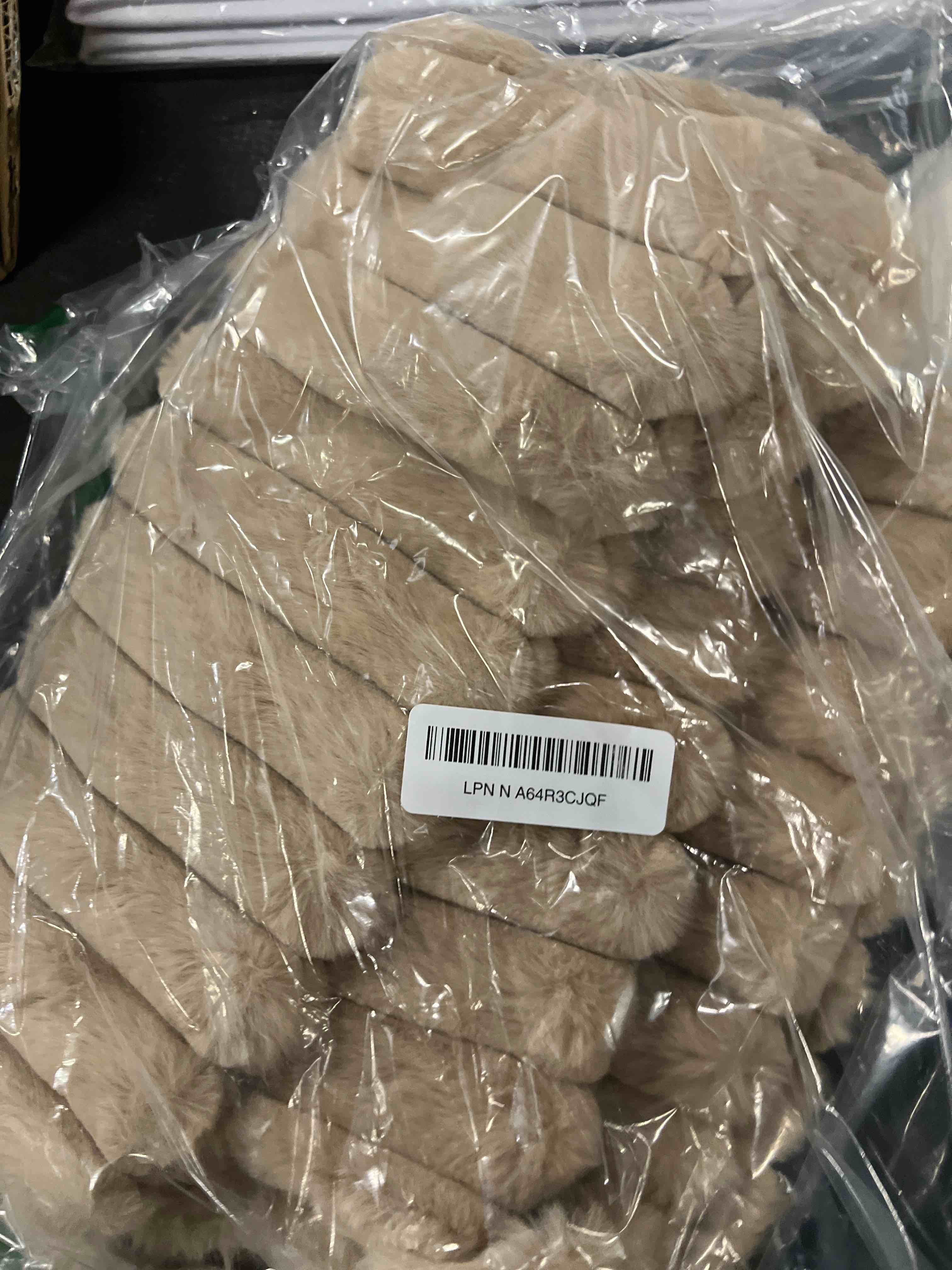 Pallene Faux Fur Plush Throw Pillow Covers 24x24 Set of 2, Luxury Soft Fluffy Striped Decorative Pil