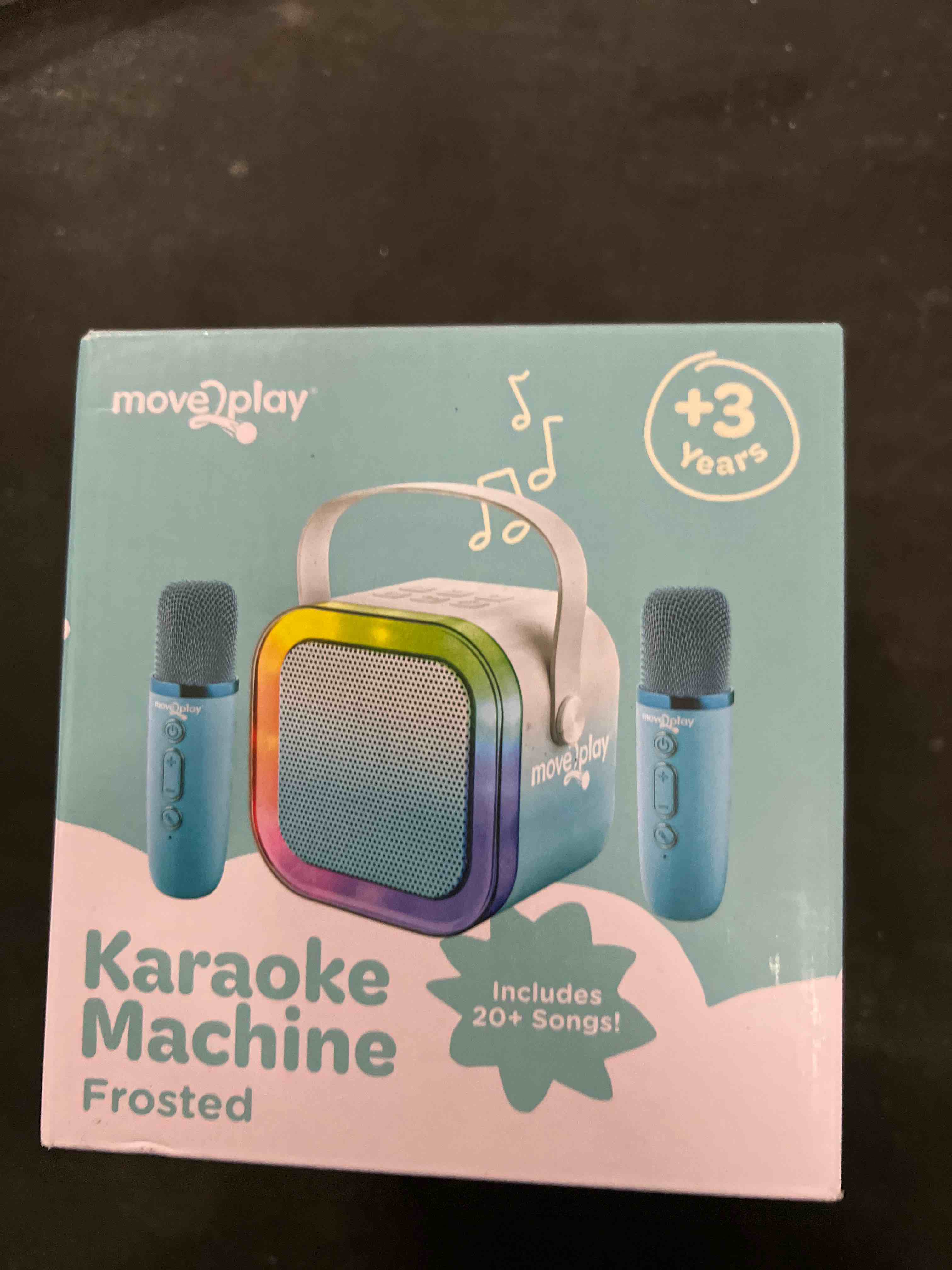 Condition photo showing Good Condition for Move2Play, Mini Karaoke Machine for Kids | Built-in 20+ Songs | Bluetooth Speaker with Microphones | Voice Effects | Toddler Music Toy | Christmas Stocking Stuffer | Girls & Boys Age 2, 3, 4, 5, 6+ Frosted