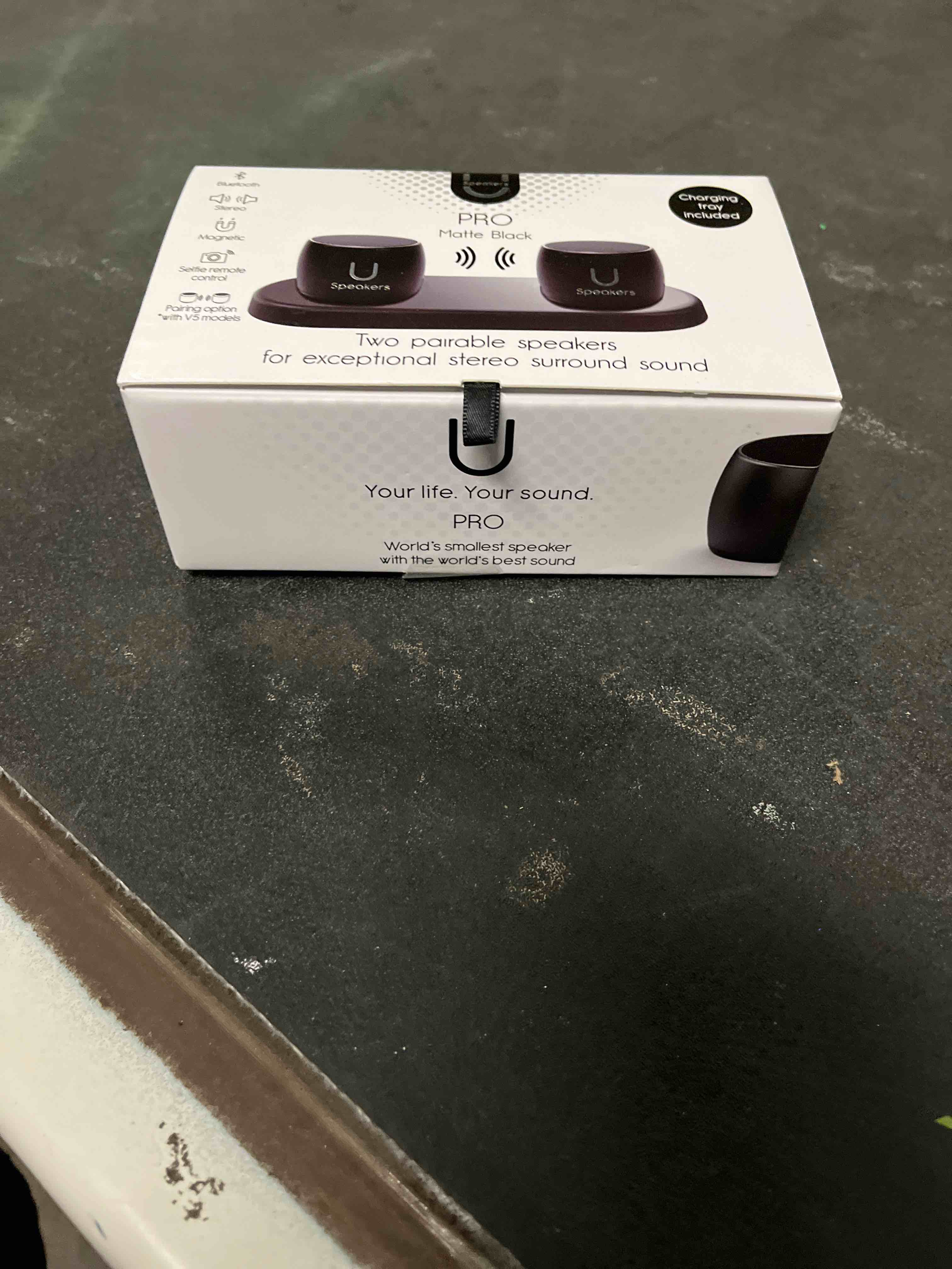 Condition photo showing Good Condition for Fashionit U Pro - Mini Bluetooth Speaker Set U Pro TWS Wireless Speakers with Charging Tray | Portab