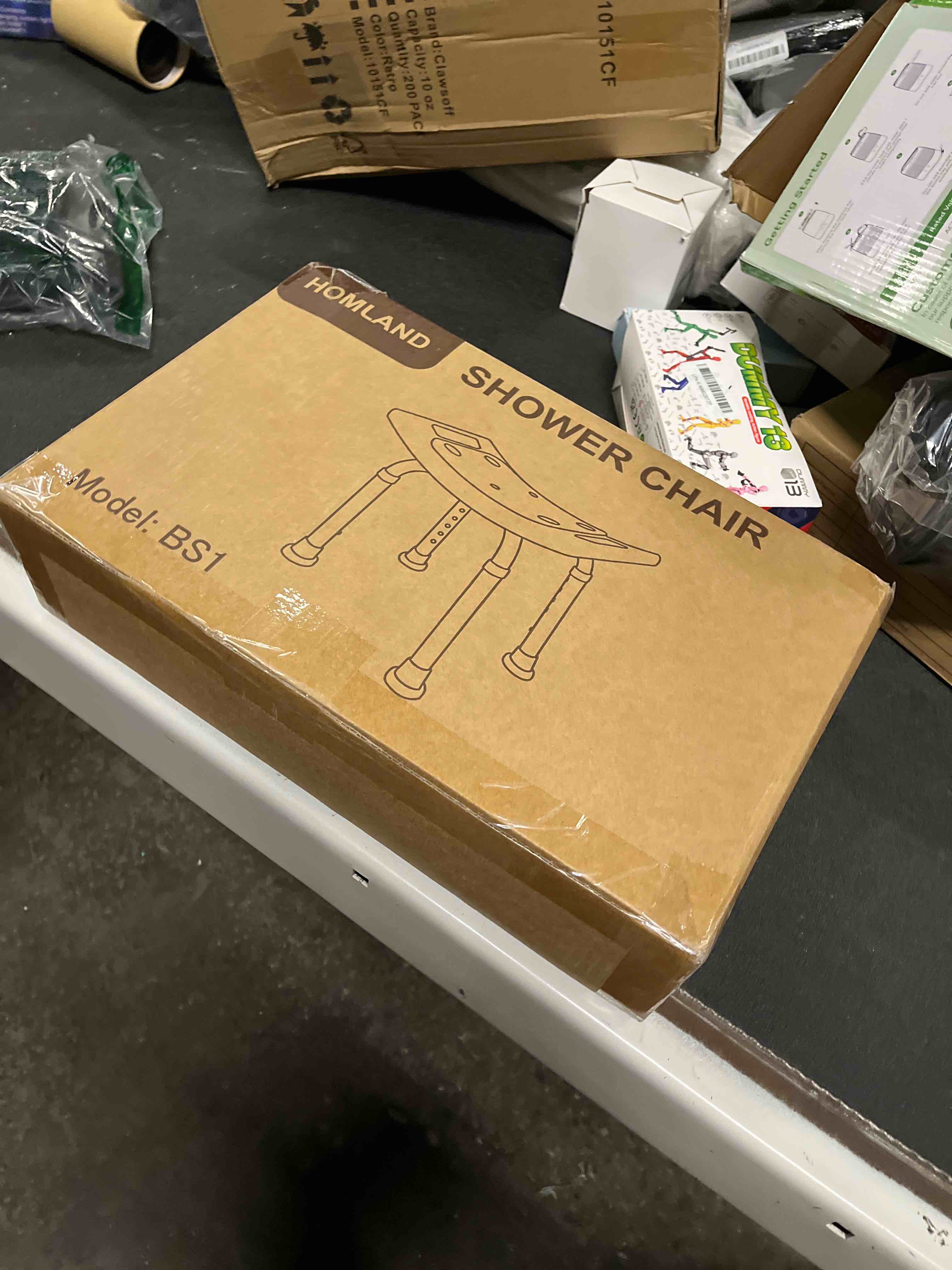 Condition photo showing Good Condition for HOMLAND Shower Chair for Inside Shower, 400 lbs Adjustable Shower Stool with Suction Feet, Shower Seat for Inside Tub Bathroom Bench Bath Chair for Elderly and Disabled - Light Blue Light Blue 400LB