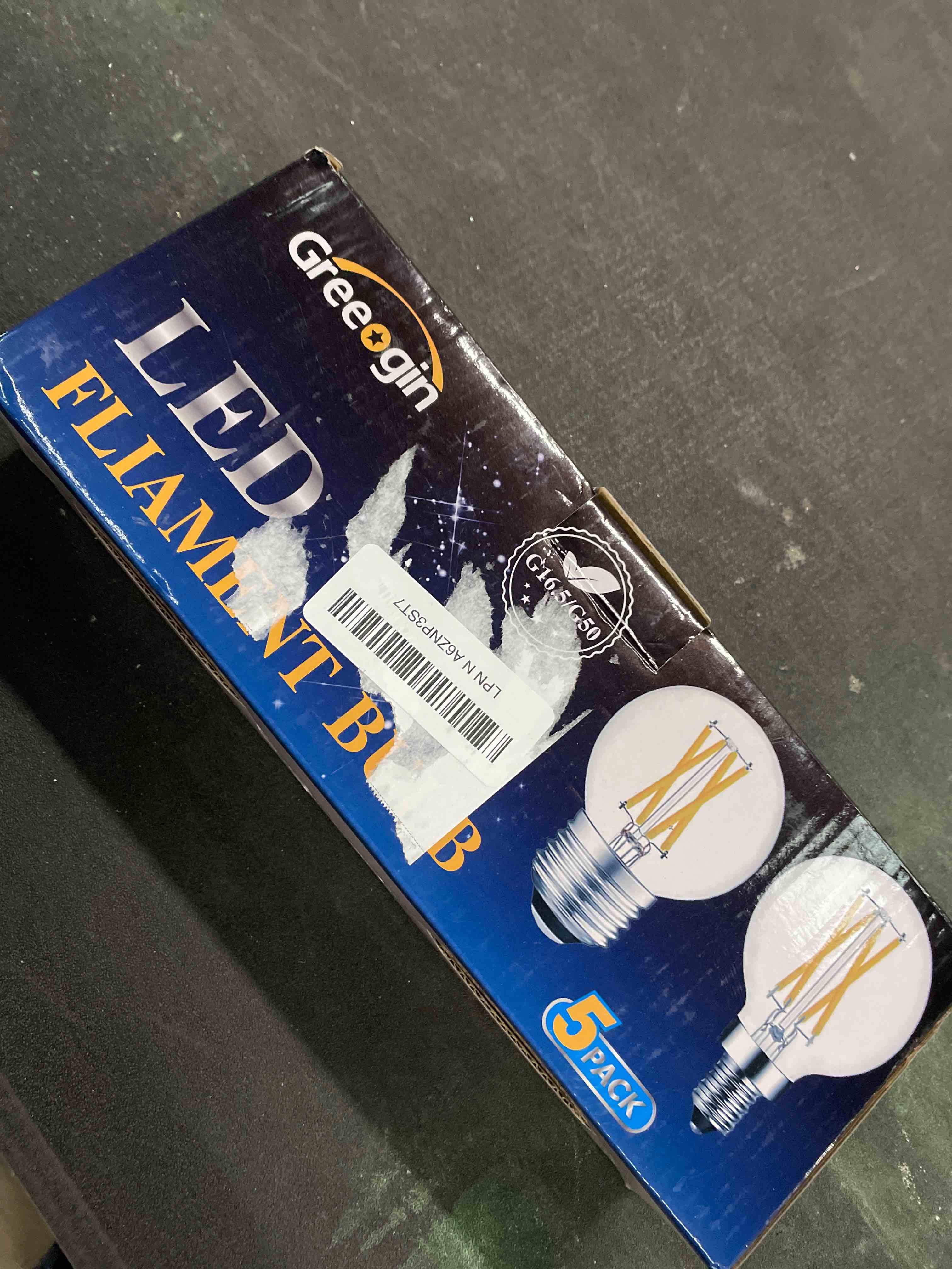 Condition photo showing Good Condition for Dimmable G16.5 E26 LED Vintage Edison Bulb 4W 5000K Daylight E26 led Mini Globe Bulb 40W Equivalent for Pendant Fixtures,Chandeliers,Vanity Bulbs 5-Pack 4w Daylight