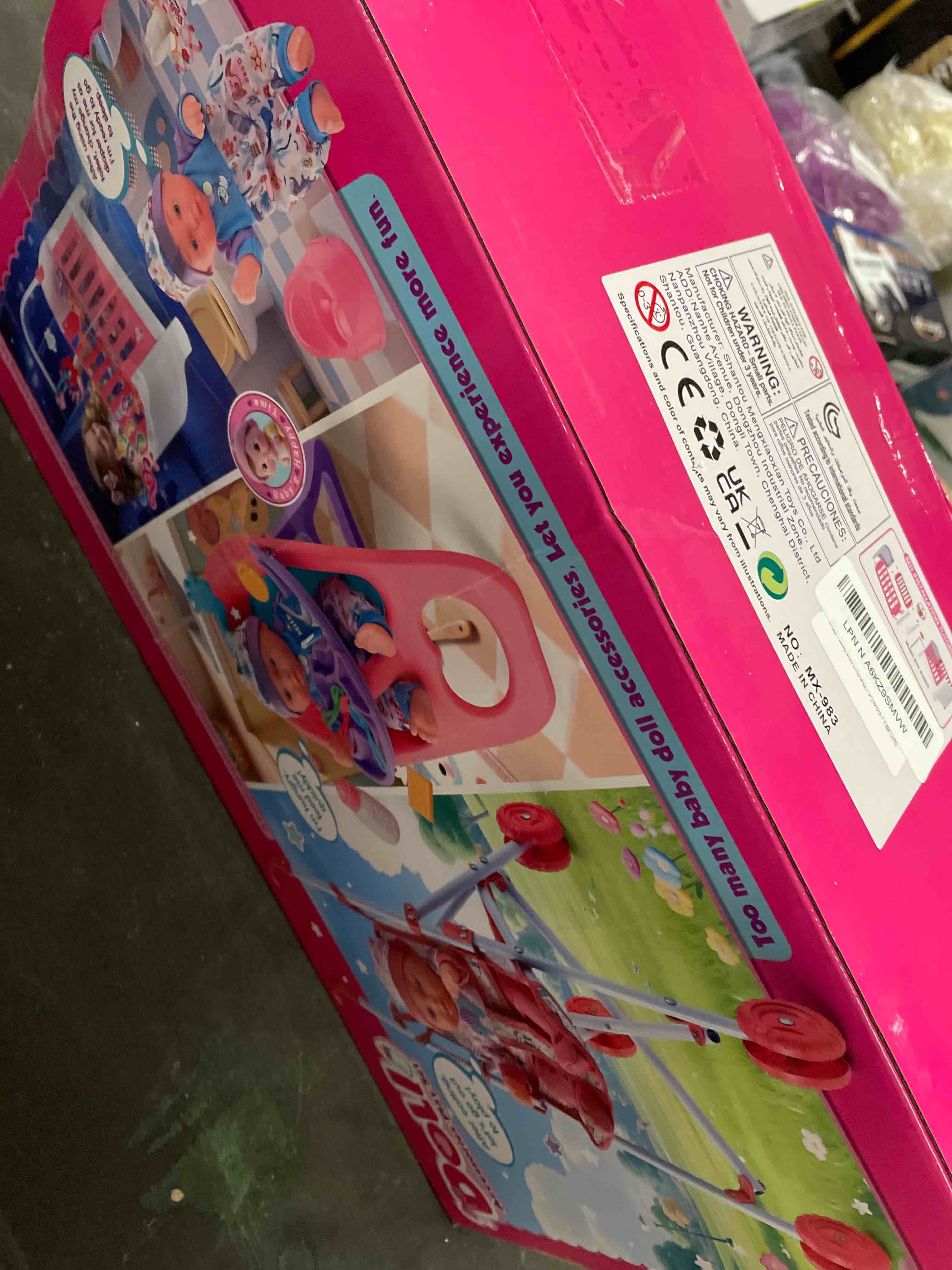 Condition photo showing Good Condition for Baby Doll Crib and Stroller Accessories Play Set with 11" Baby Doll,Dining Chair,24 PCS Dolls Accessories and 2 Sets Clothes,Realistic Pretend Play for Girls Kids 3-5 4-6 5-7 Year Gifts