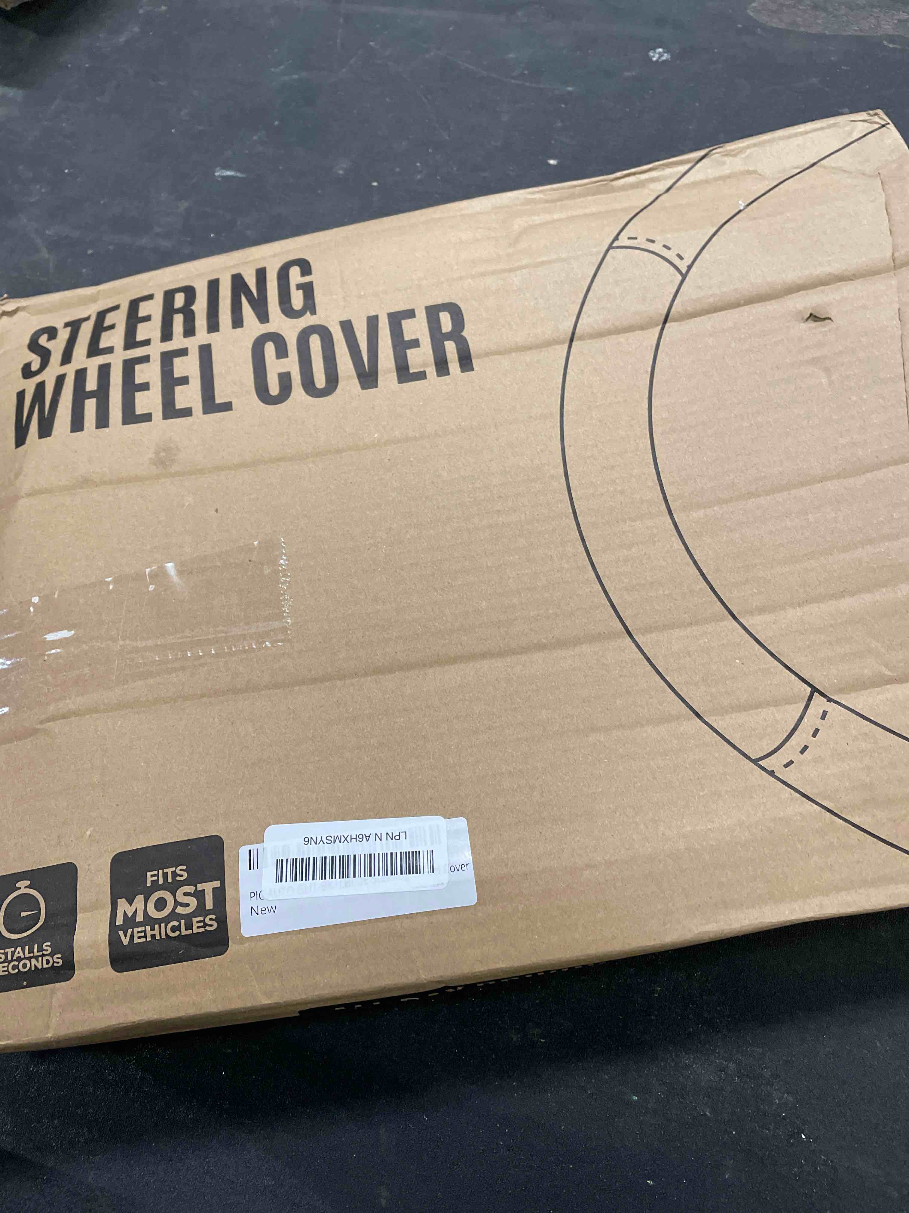 PIC AUTO Steering Wheel Cover, Light Blue Sparkly Crystal Bling Glitter with Leather, Universal Fit 