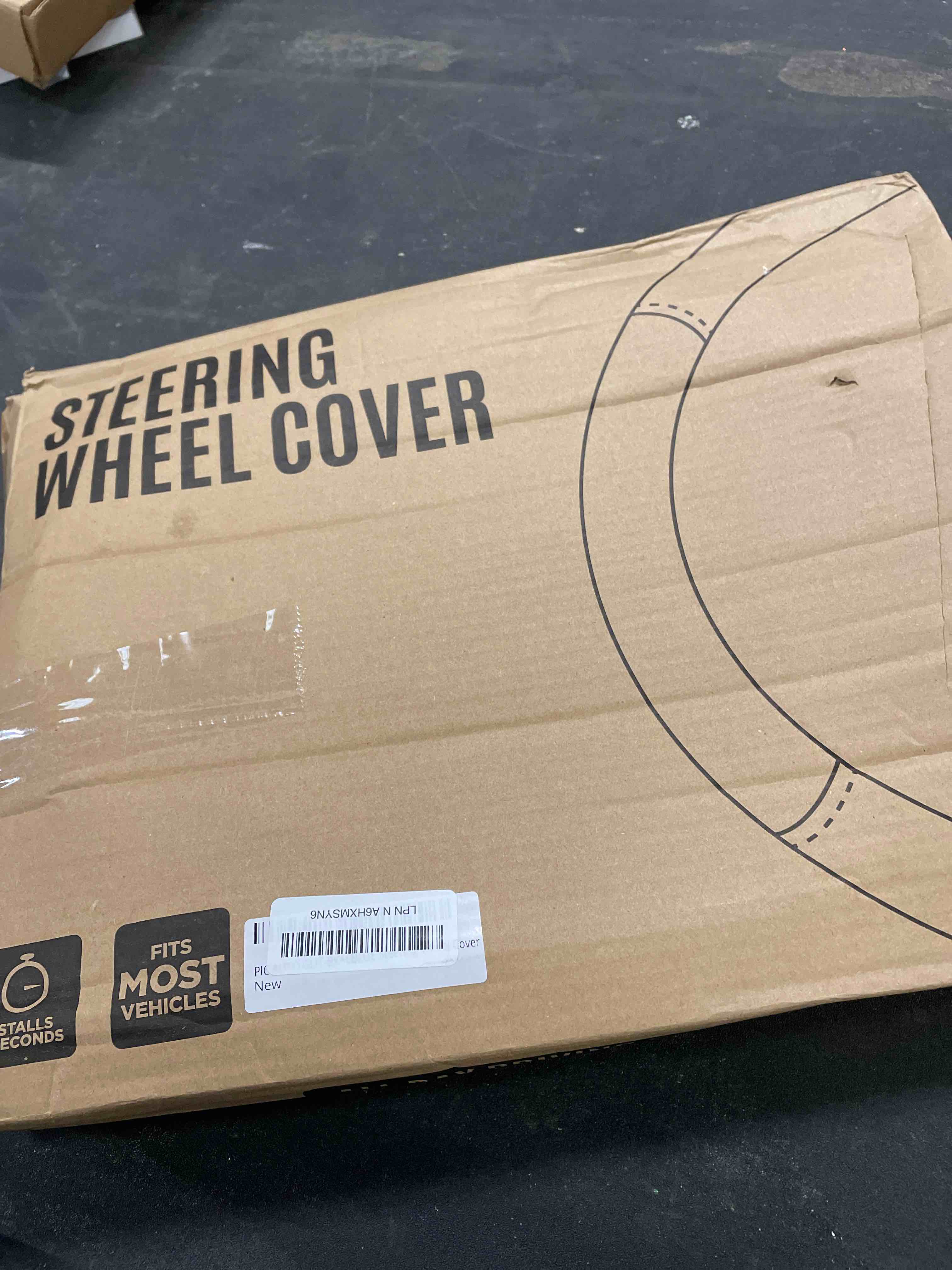 Condition photo showing Good Condition for PIC AUTO Steering Wheel Cover, Light Blue Sparkly Crystal Bling Glitter with Leather, Universal Fit 