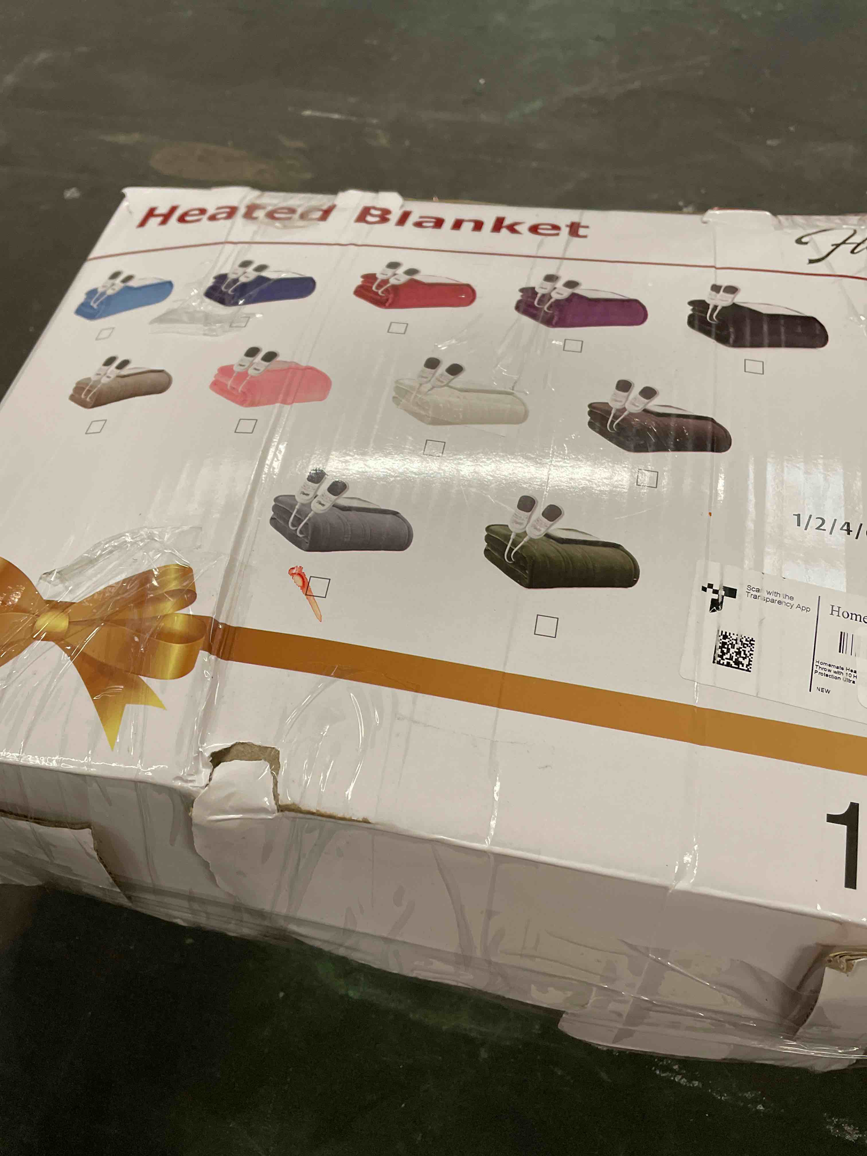 Condition photo showing Good Condition for Homemate Heated Electric Blanket Queen Size - 84"x90" Heating Bed Blanket Throw with 10 Heating Levels 8 Hours Auto Off Fast Heating Over-Heat Protection Ultra Soft Flannel ETL Certified, Grey Grey Queen 84"x90"