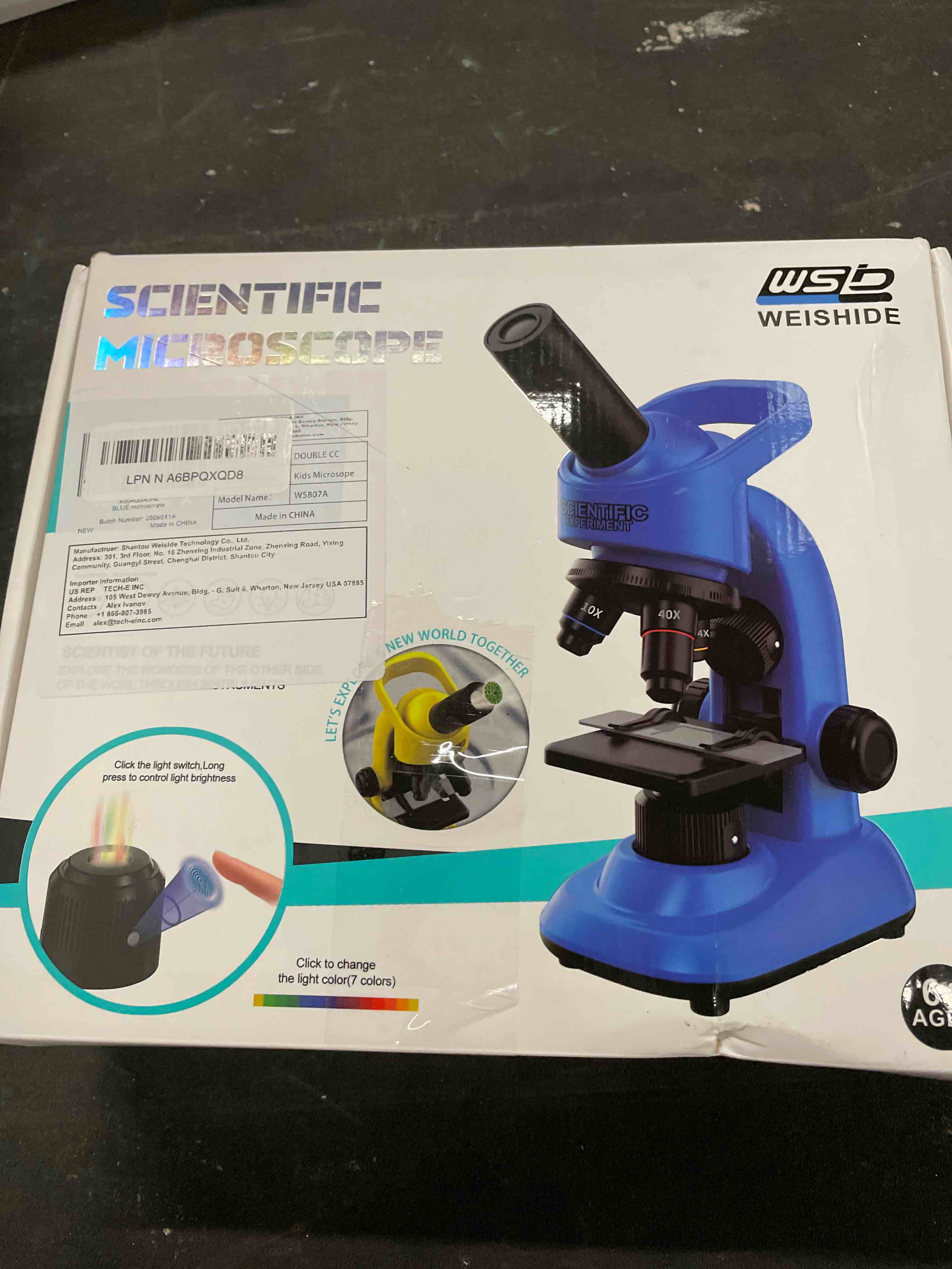 Condition photo showing Good Condition for Kids Microscope,40-1600x Microscope Kit for Kids Beginners Children,STEM Kit,Prepared Slides,LED Light and Configured Various Operating Tools- Science Experiment Toy for Kids Ages 6-12