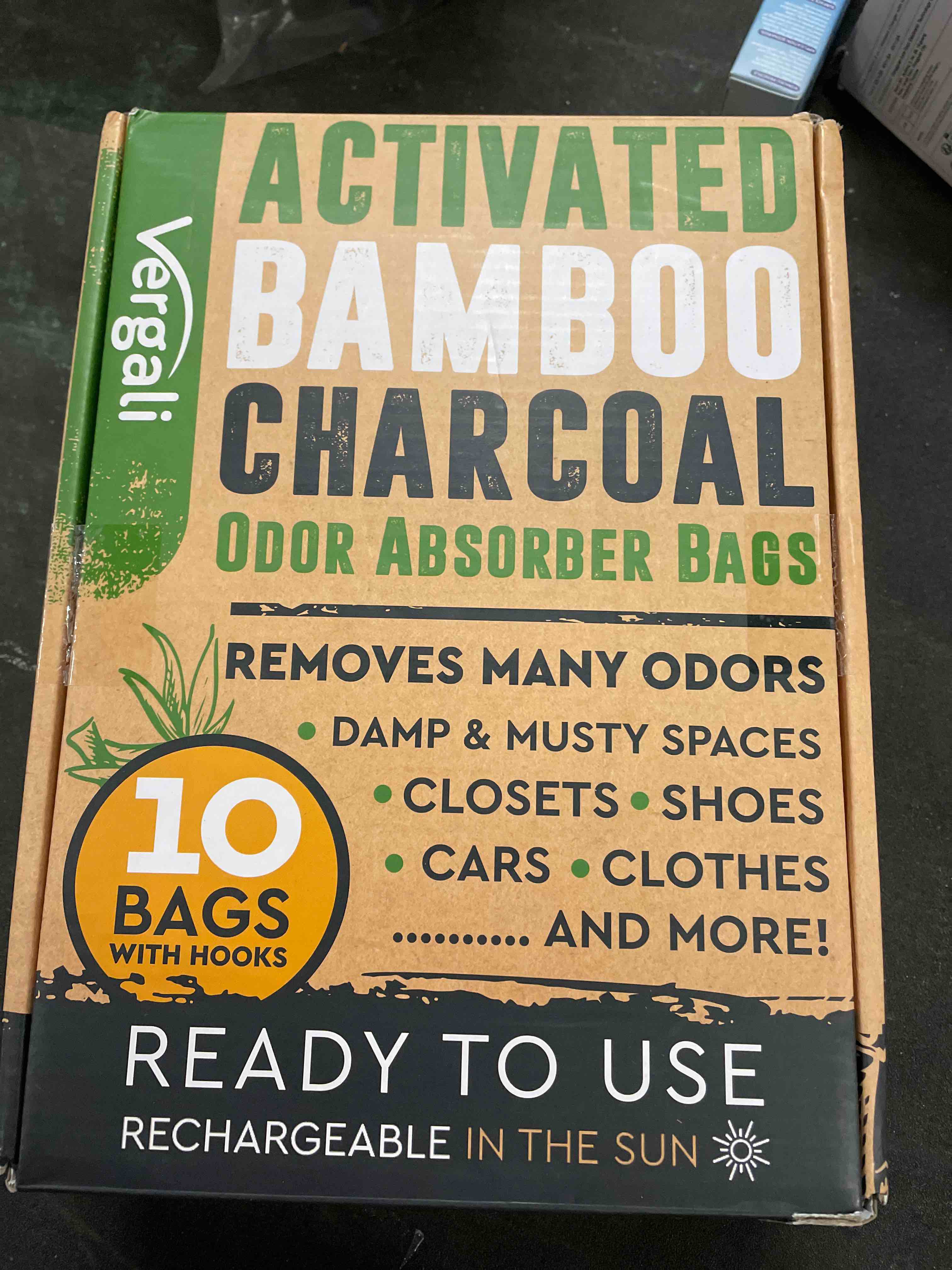 Condition photo showing Good Condition for Activated Charcoal Odor Absorber for Strong Odors in Car, Closet, Shoe, Basement. 10 Activated Charcoal Bags Odor Absorbers for Home. Bamboo Charcoals Air Purifying Bag Charcoals Deodorizer Eliminator