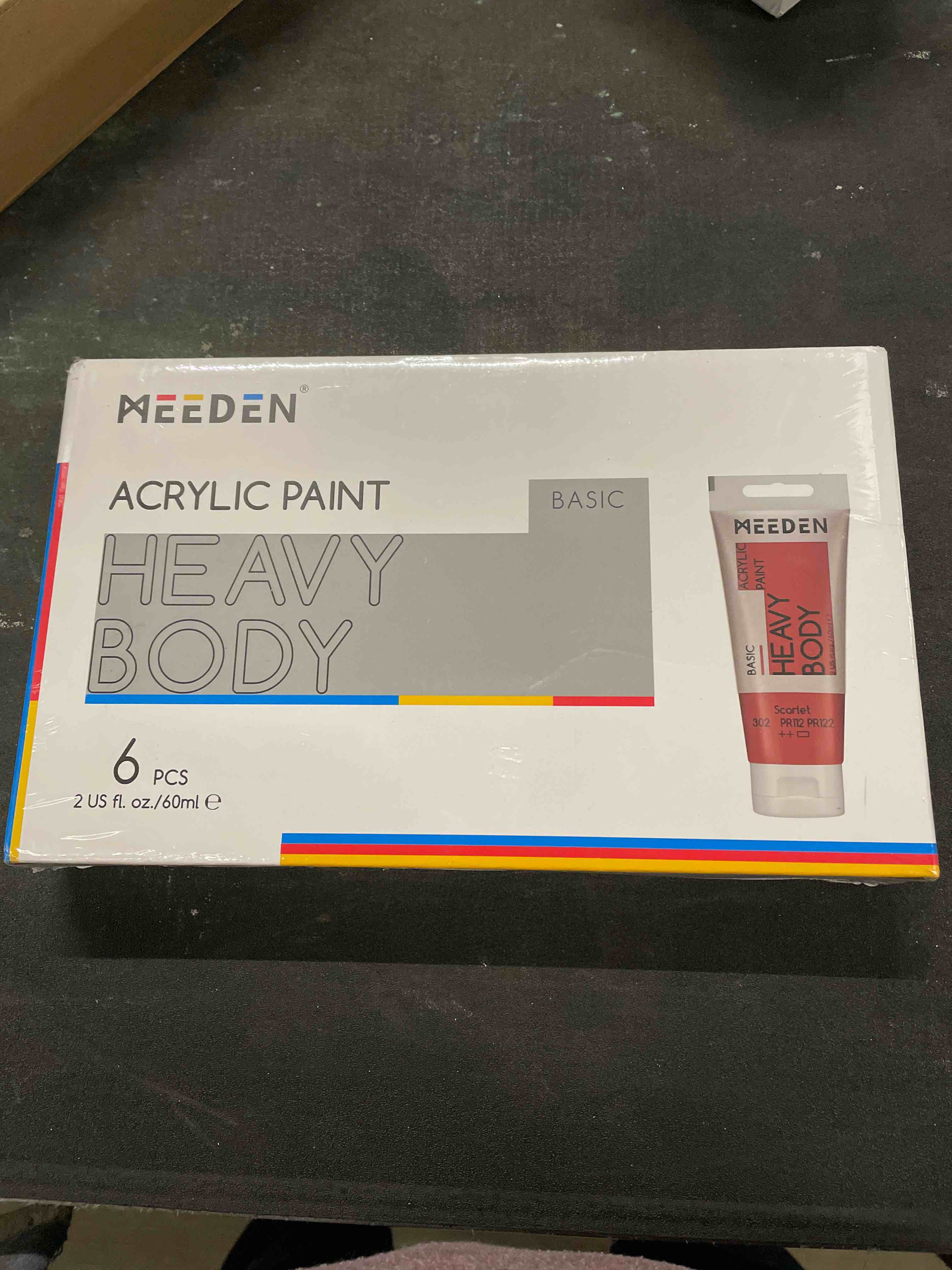 Condition photo showing Good Condition for MEEDEN Heavy Body Acrylic Paint - Basic Satin Finish 6 x 60ml (2 oz) Primary Color Paint Set for Adu