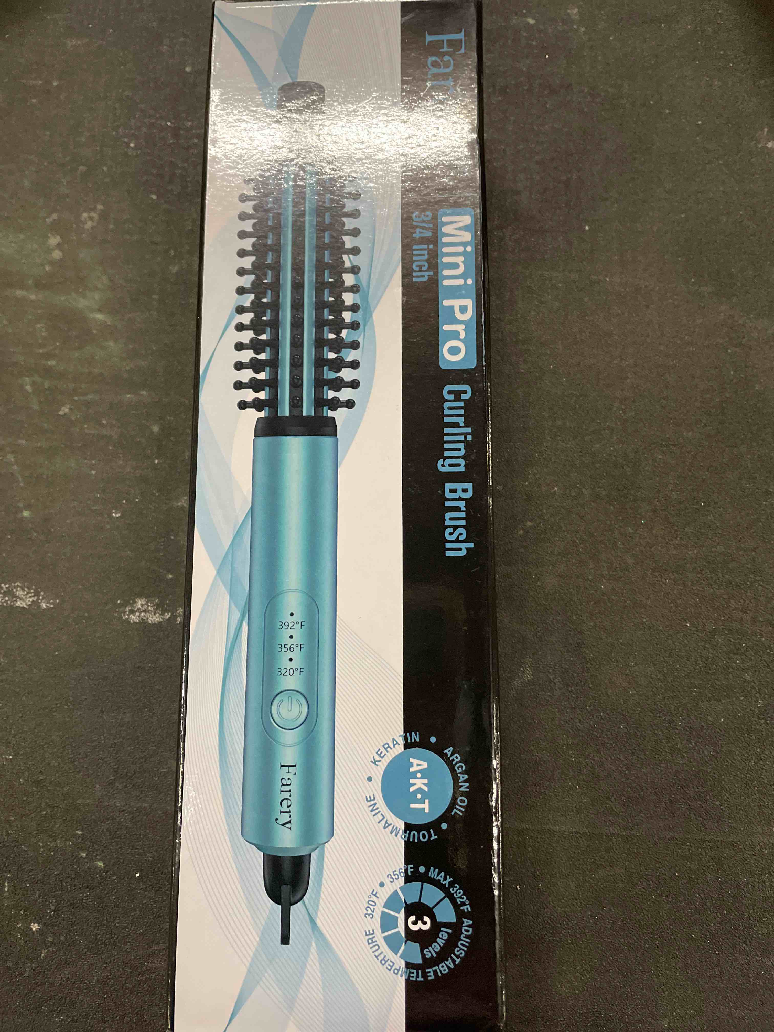 Condition photo showing Good Condition for FARERY Mini Thermal Brush 3 Temperature Adjustable, 3/4 Inch Travel Curling Iron for Short Hair, Heated Round Brush for Touch-ups and Small Curls, Lightweight Curling Wand for Thin Hair, Dual Voltage Digital temp