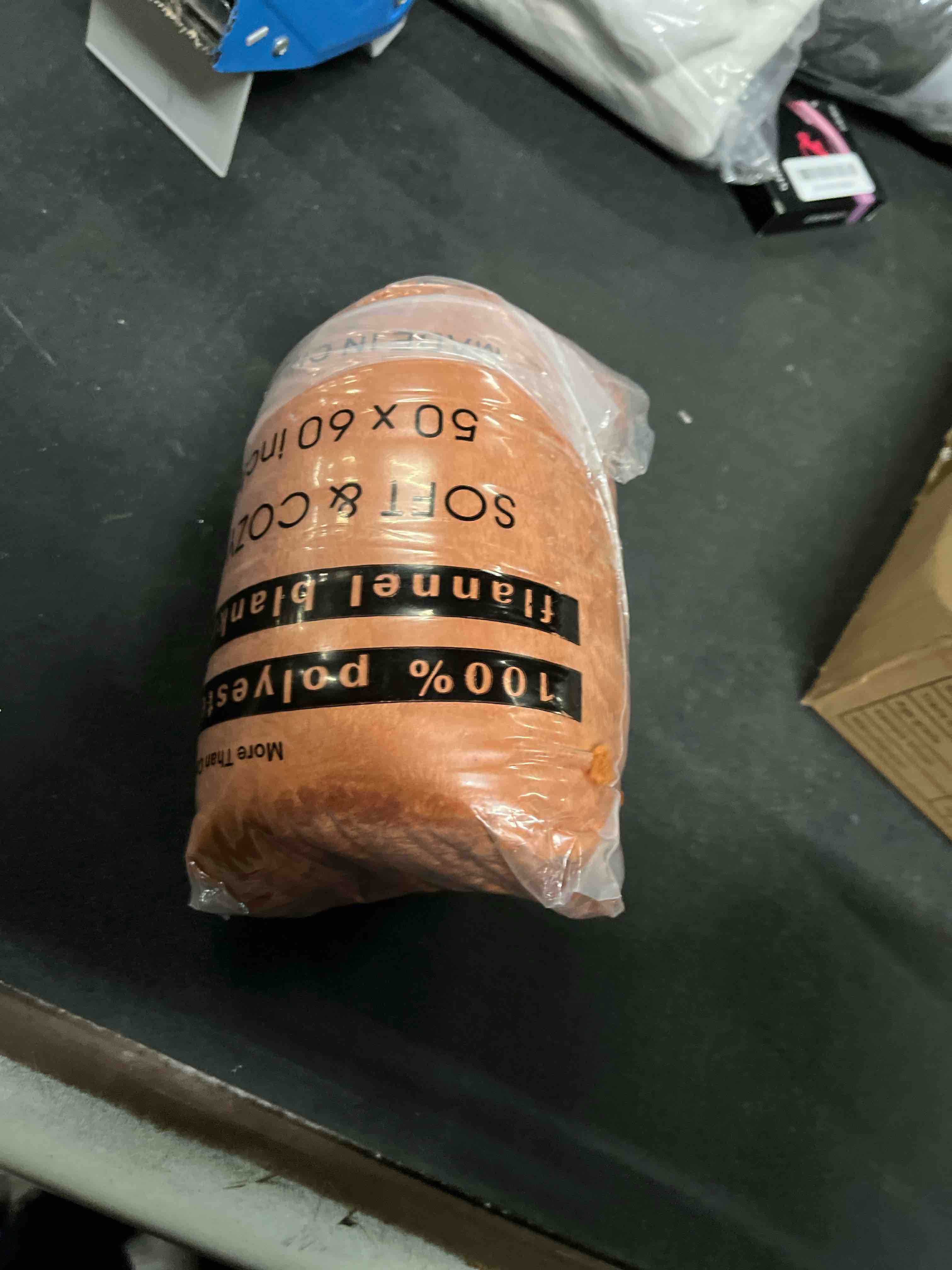 Condition photo showing Good Condition for Burnt Orange Fleece Throw Blanket 50”×60” for Couch Sofa Bed,Super Soft Cozy Plush Microfiber Flannel Blanket with Stripes Design Lightweight for Adults,Woman,Girls 50×60inch Burnt Orange