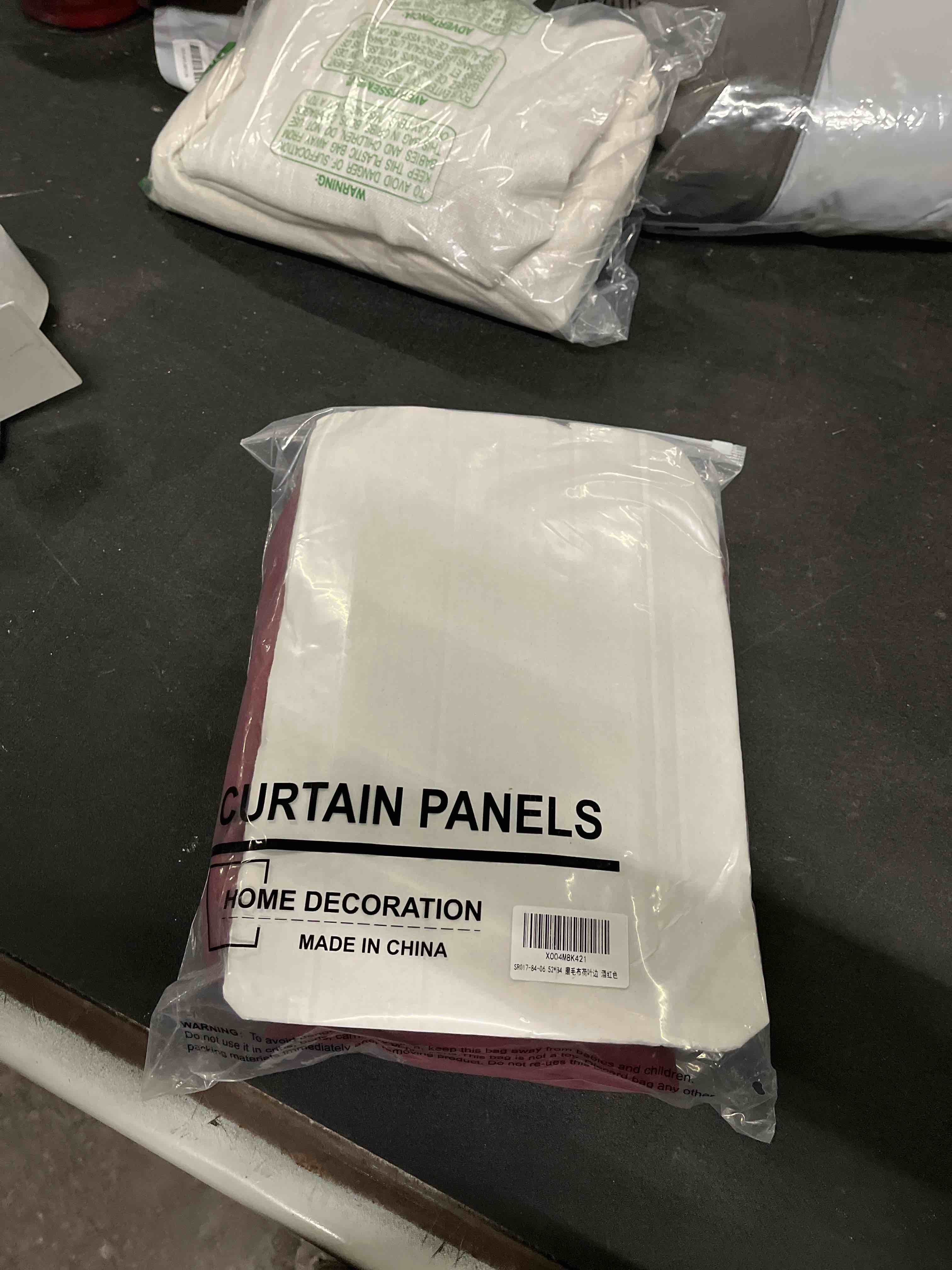 Condition photo showing Good Condition for Burgundy Ruffle Curtains 84 Inches Long 2 Panels for Bedroom Living Room Rod Pocket Light Filtering