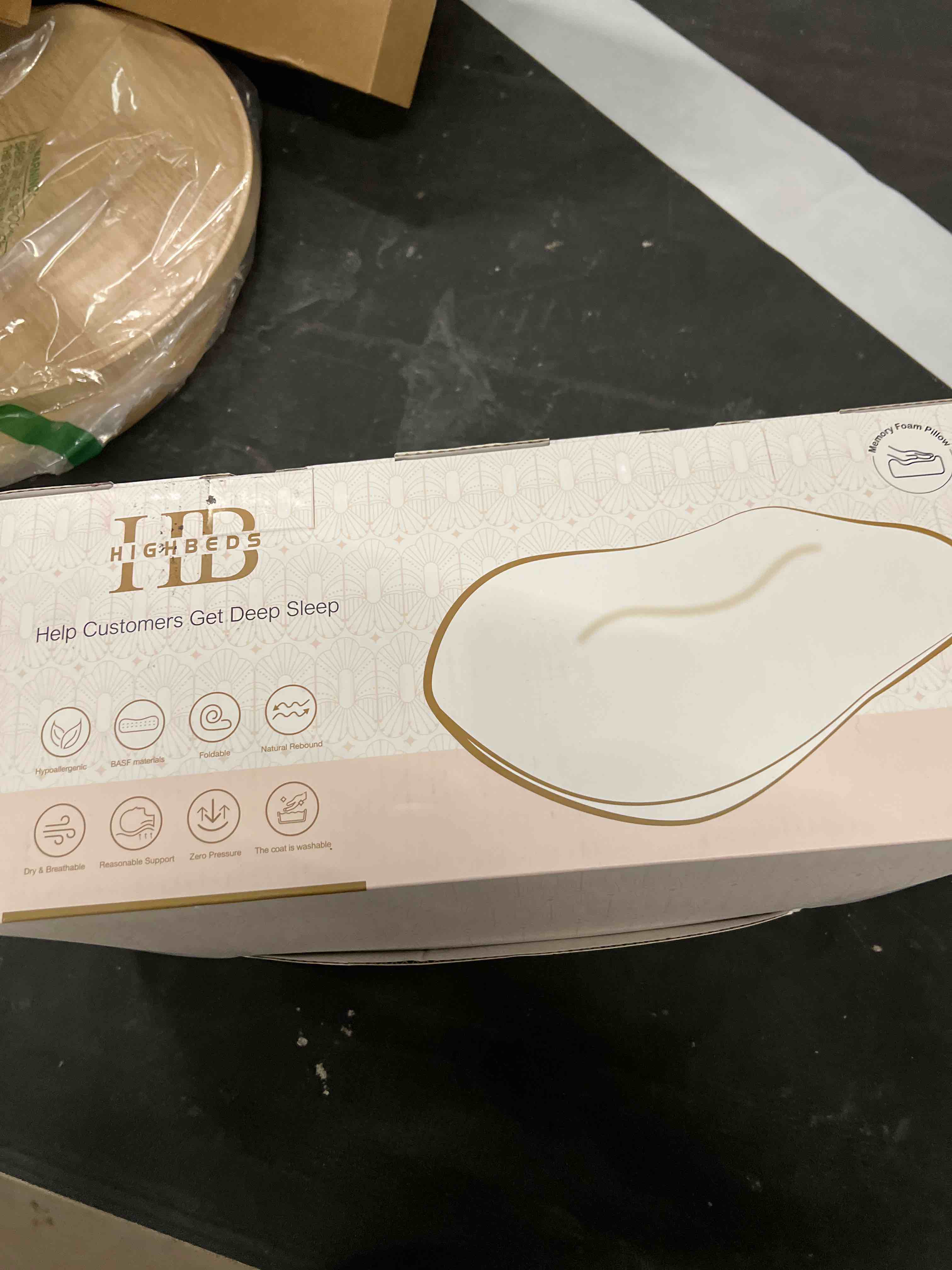 Condition photo showing Good Condition for HighBeds Cervical Neck Pillow for Memory Foam – Soft Ergonomic Side Sleeper Pillow for Neck Pain Relief, Ice Silk Zipperless Pillowcase, Eco-Friendly and Durable Material Light Blue