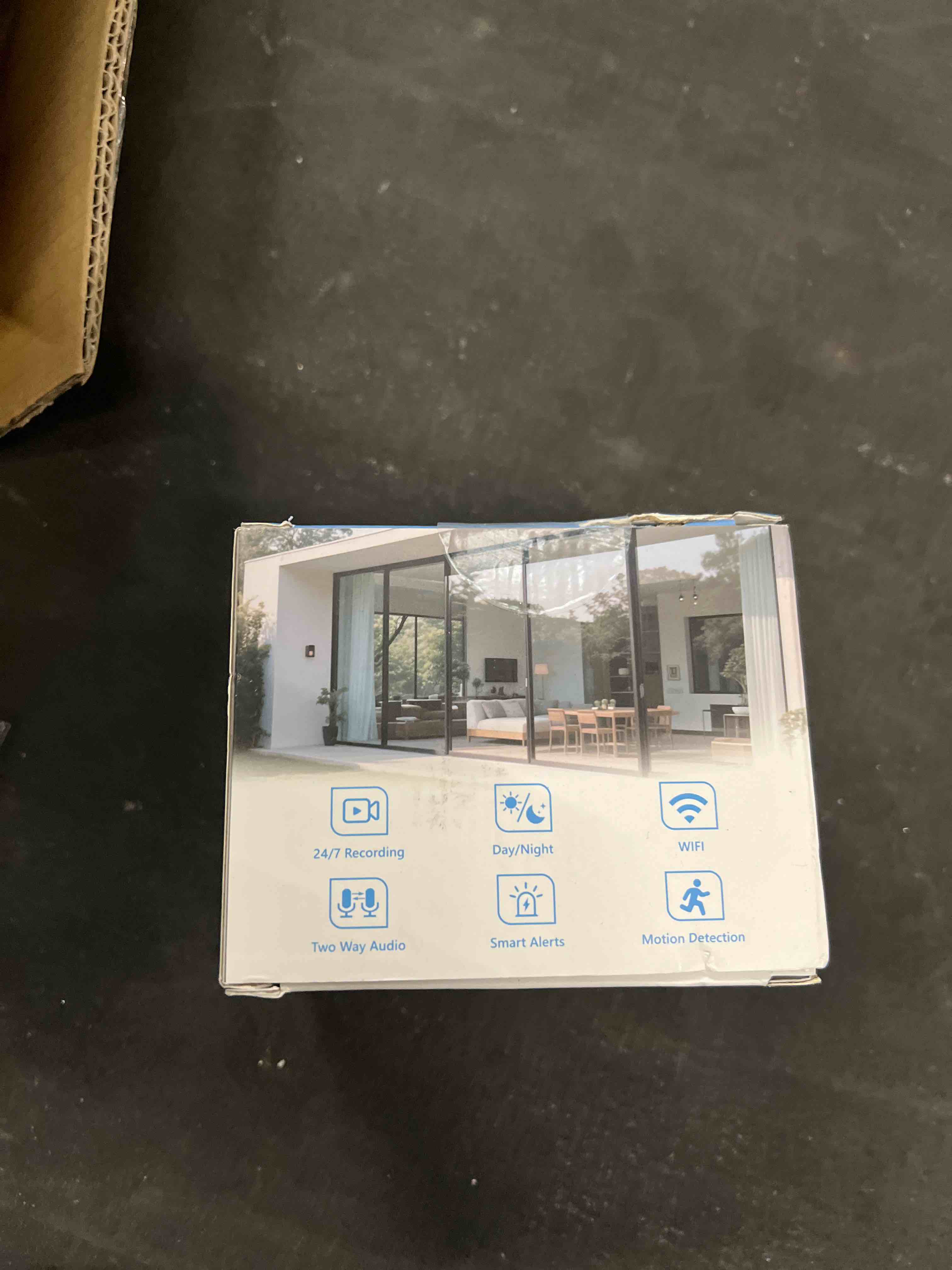 Condition photo showing Good Condition for 2 Pack No-Drill Window Camera, 5GHz & 2.4GHz WiFi 2K Outdoor Monitoring Thru Glass, Anti-Glare Full Color Night Vision, Window Mounted Security Camera for Home Security, Works with Alexa 2PCS-Black