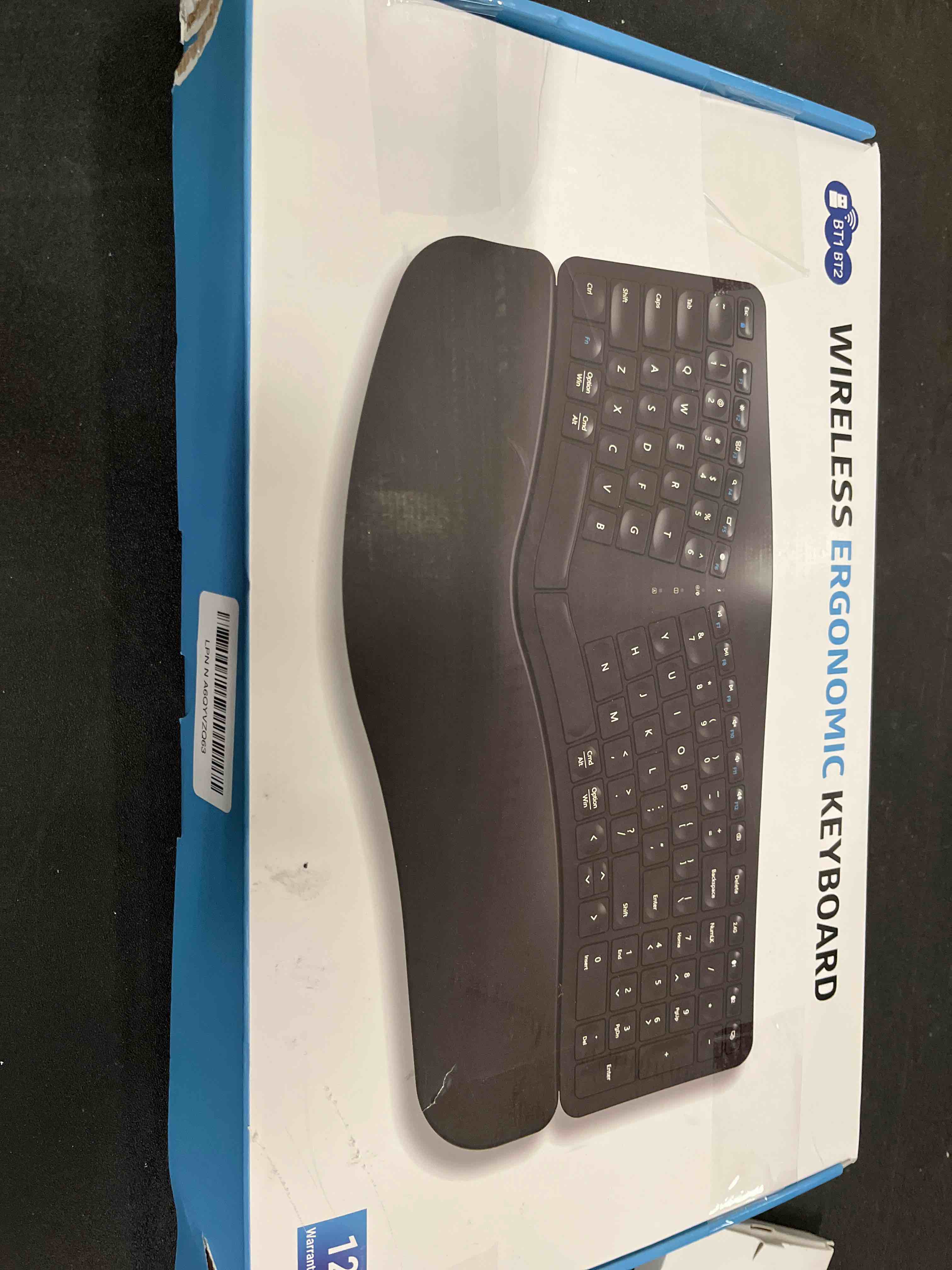 Condition photo showing Good Condition for EDJO Ergonomic Wireless Keyboard Rechargeable, Bluetooth/2.4G Wireless Keyboard with Cushioned Wrist Rest, Multi-Device, Split Design, for Windows/Mac/Android/iOS