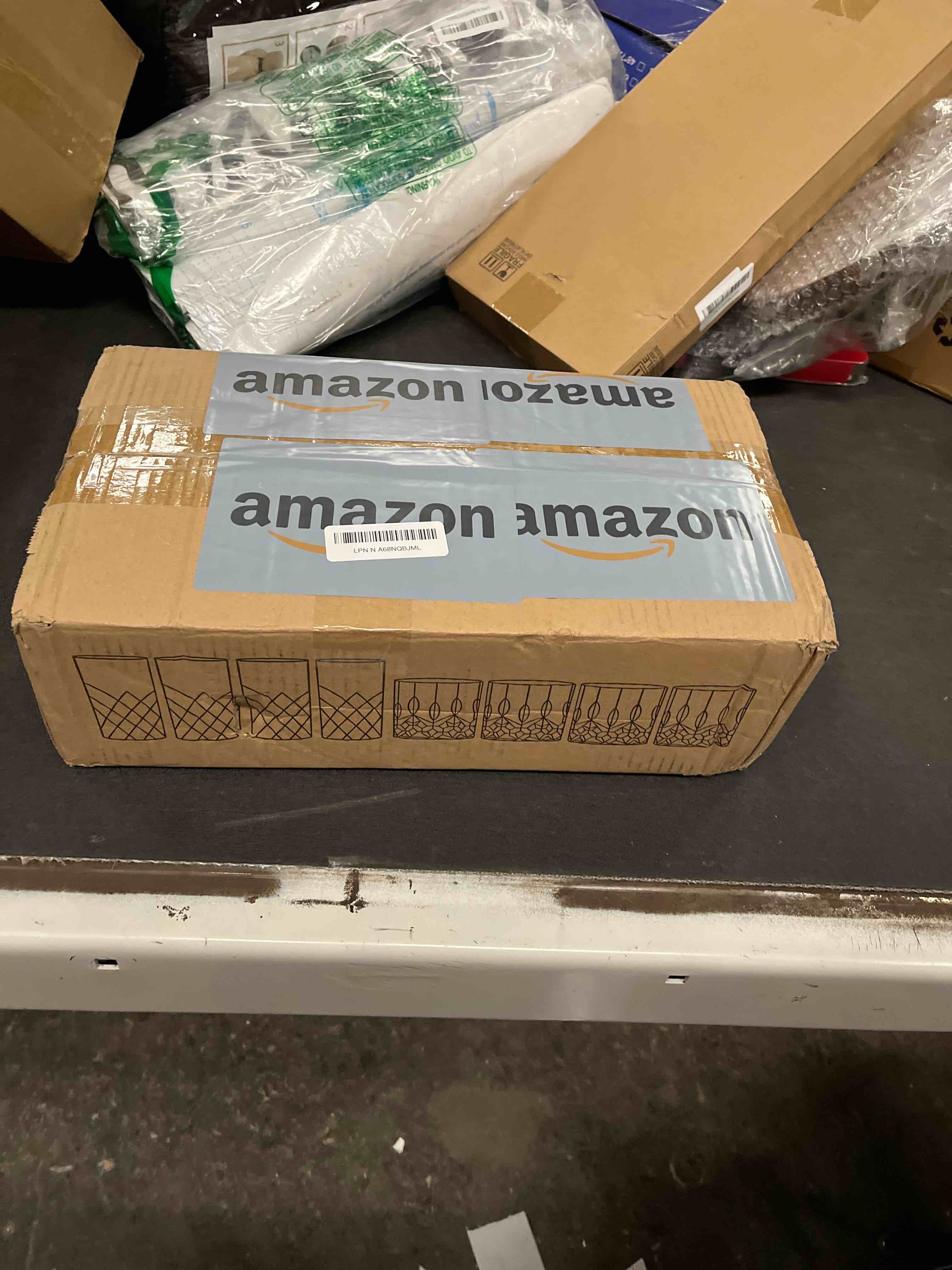 Condition photo showing Good Condition for Drinking Glasses, 8 Piece Crystal Glass Cups, Mixed Glassware Set, 4 pcs Crystal Old Fashioned 11oz Highballs and 4 pcs 11oz Whiskey Glasses, Great for Cocktail, Whisky and other Beverages Clear