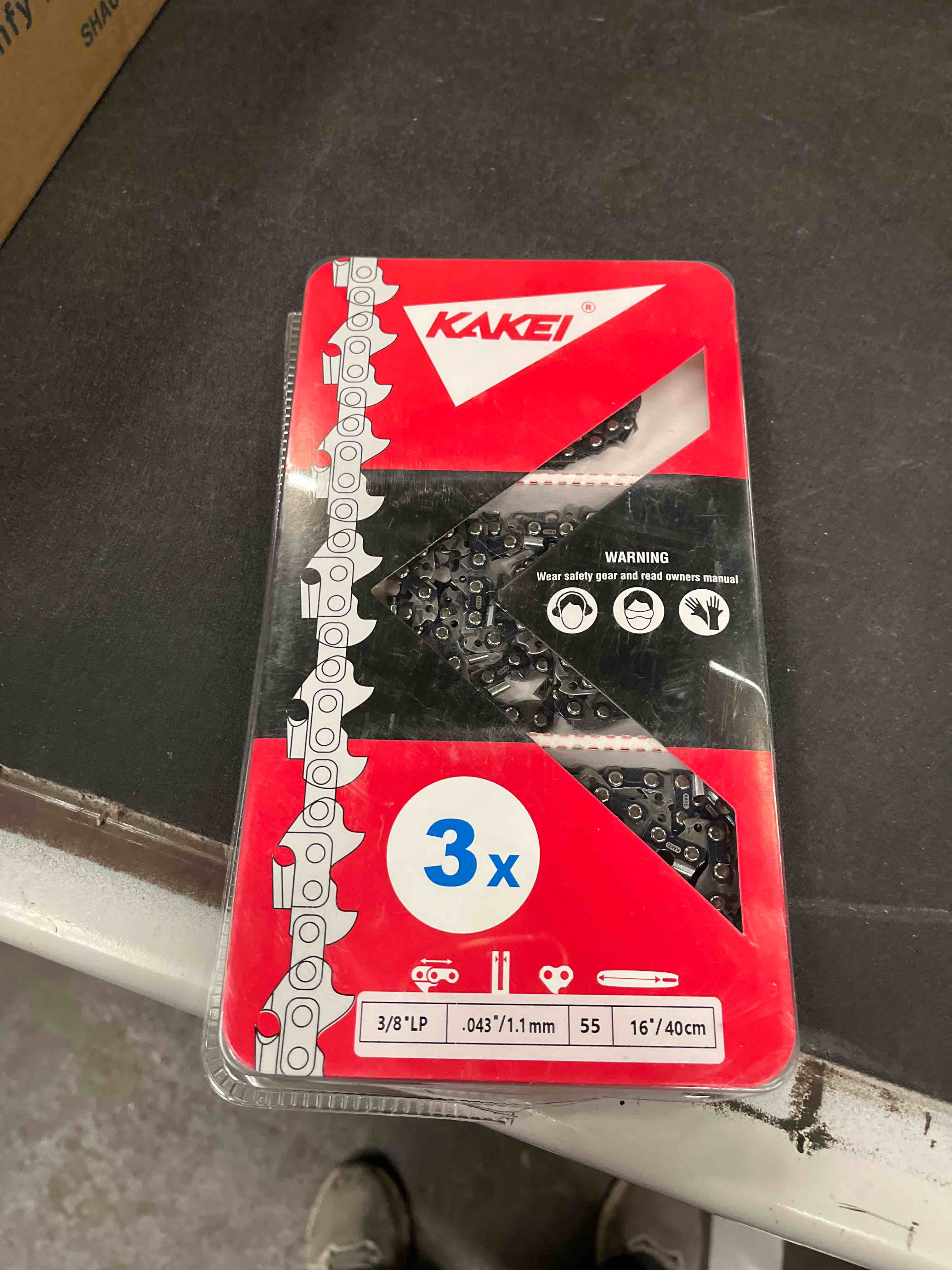 Condition photo showing Good Condition for KAKEI Stihl Chainsaw Chain 16 Inch 3/8" LP Pitch .043" Gauge 55 Drive Links- 61PMM3 55 Fits Stihl MS170, MS171, MS180c - 36100050055, R55 (3 Chains) - Semi Chisel 16" 3/8"LP .043" 55DL- German Steel *3