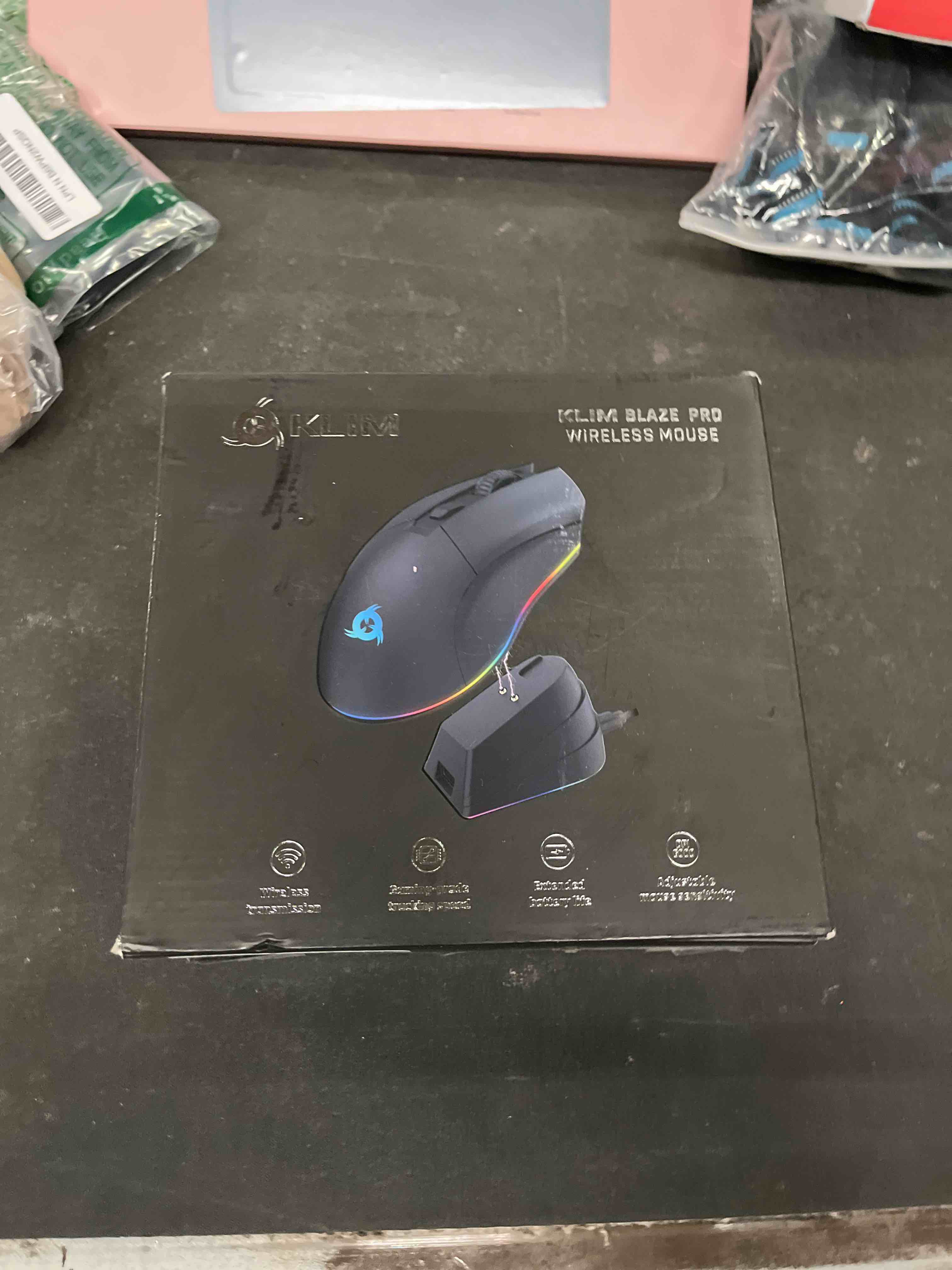 Condition photo showing Good Condition for KLIM Blaze Pro Rechargeable Wireless Gaming Mouse with Charging Dock RGB - New Version - High-Precision Sensor and Long-Lasting Battery - Up to 6000 DPI - Great PC Gaming Mouse Wireless Black